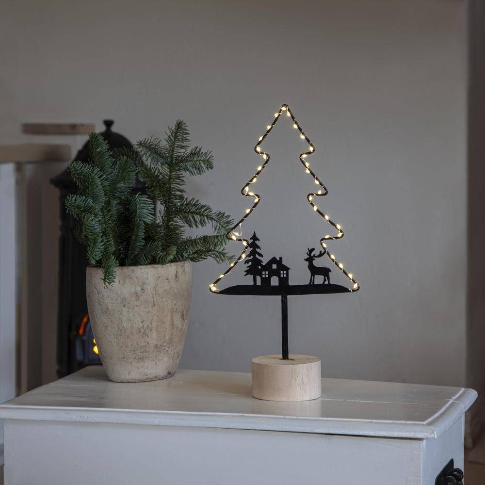 LED Tischleuchte Glimta Weihnachtsbaum in Schwarz 3W