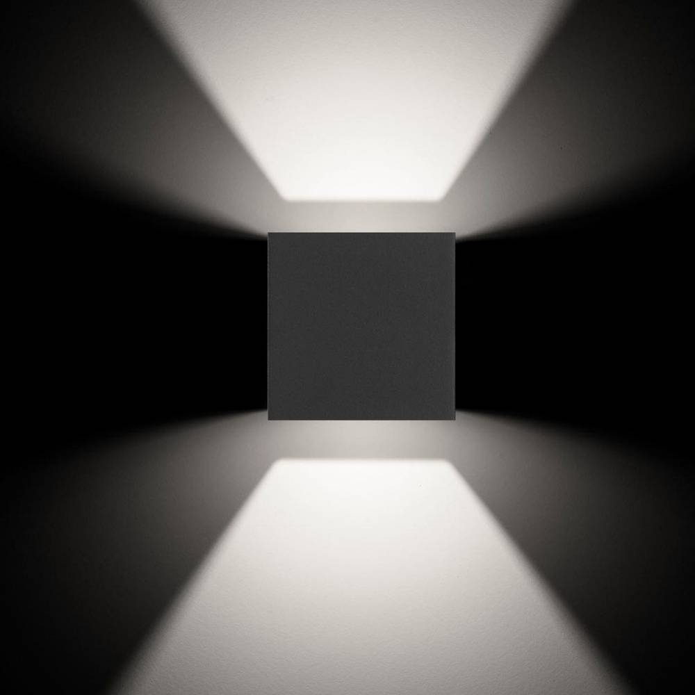 LED Wandleuchte in Anthrazit 2x 6W 1960lm IP54