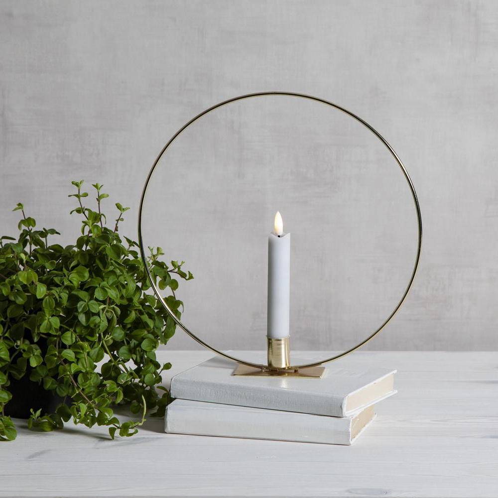 LED Tischleuchte Flamme Ring in Gold 0,06W