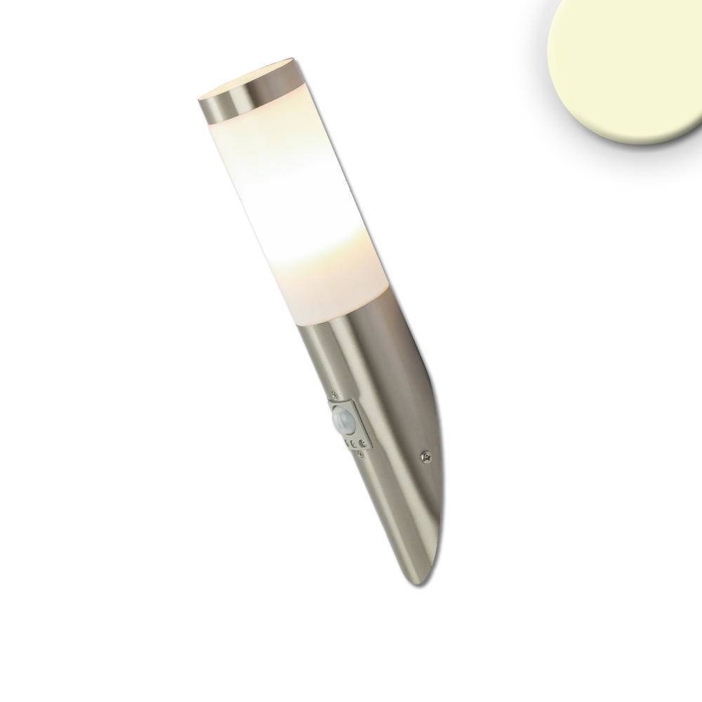 Wandleuchte in Silber 8,8W 800lm E27 IP44 mit Bewegungsmelder