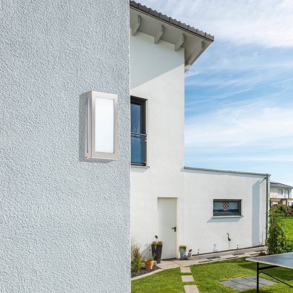 LED Wandleuchte aus Edelstahl IP44 280 x 140 mm mit Bewegungsmelder
