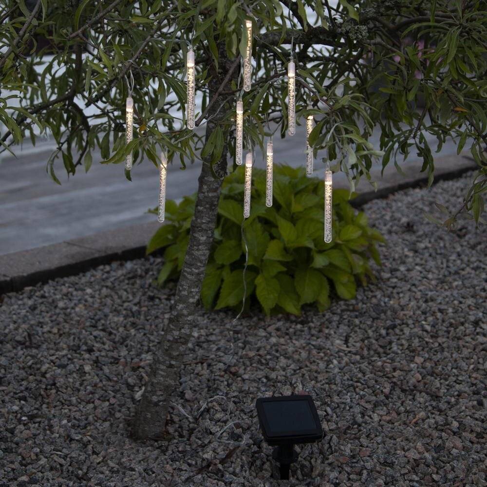 LED Solar Lichterkette Bubbly in Transparent 10x 0,03W IP44 mit Dämmerungssensor warmweiß