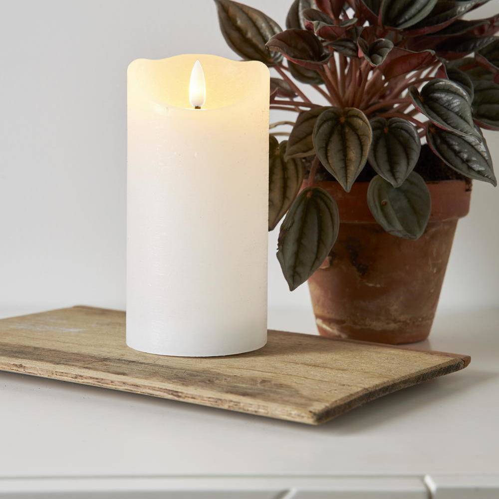 LED Kerze Flamme Rustic in Weiß 0,03W 150mm