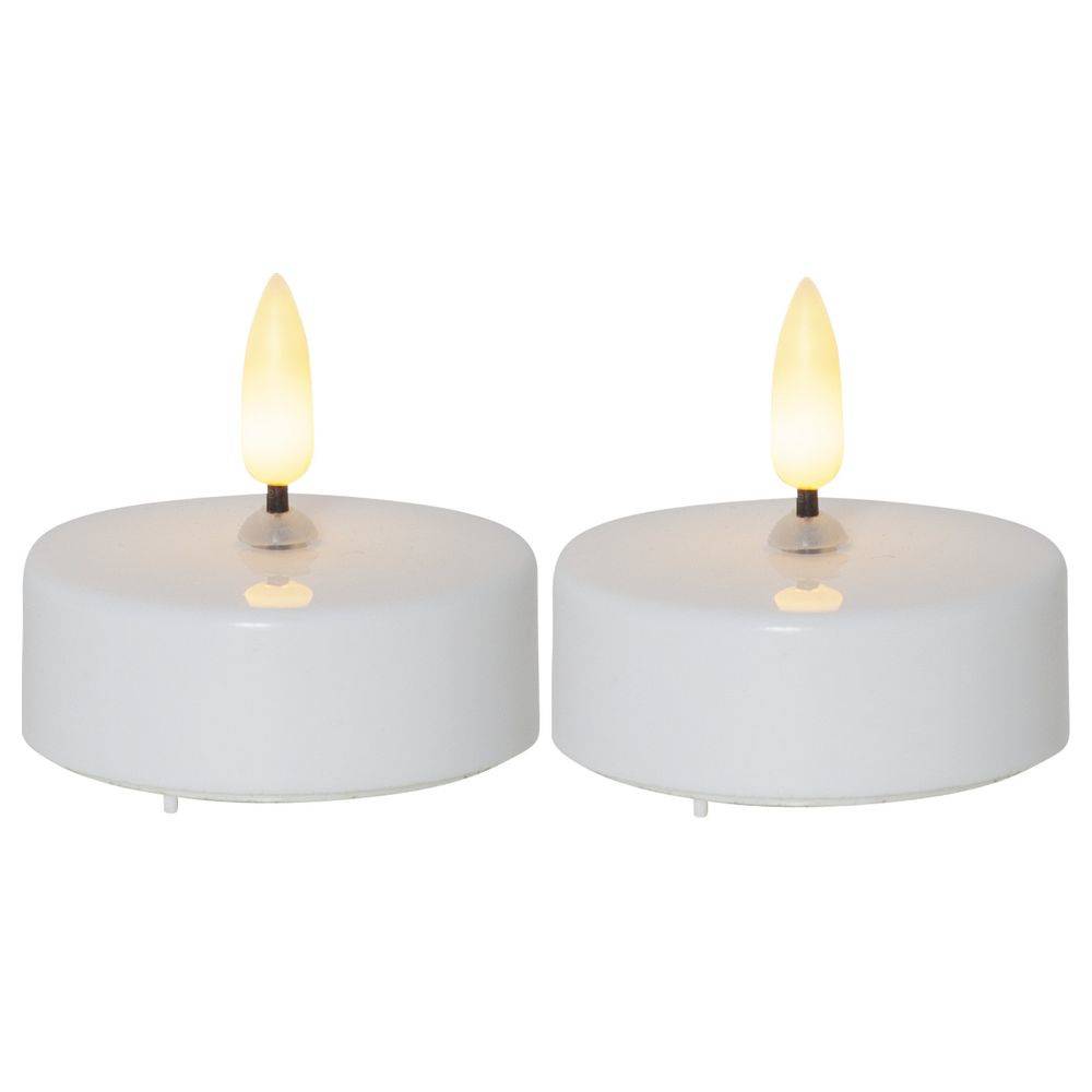 LED Teelicht Flamme in Weiß 2-flammig