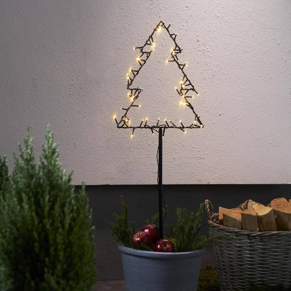 LED Weihnachtsbaum Spiky in Schwarz 3,6W IP44 mit Erdspieß