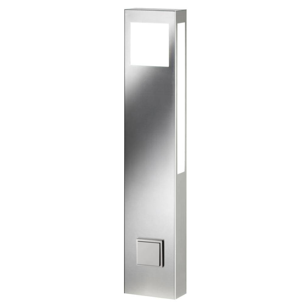 Praktische Pollerleuchte Aqua Paulo in Silber mit Steckdose 2G11