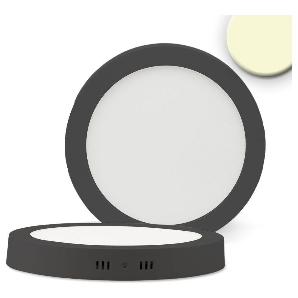 LED Deckenleuchte schwarz, 24W, rund, 300mm, warmweiß dimmbar