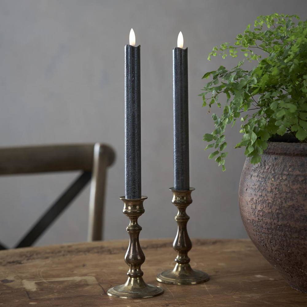 LED Kerze Flamme in Schwarz 2x 0,03W 250mm