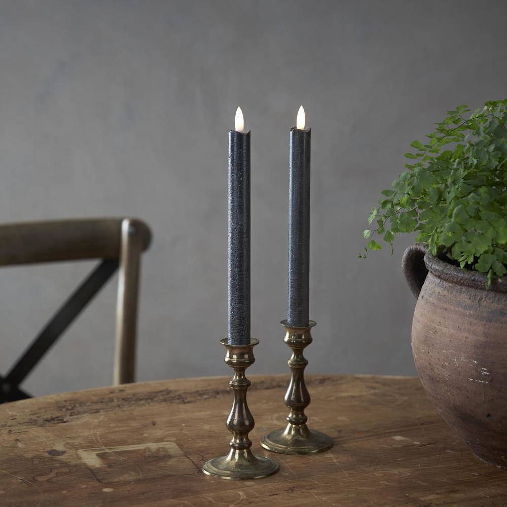 LED Kerze Flamme in Schwarz 2x 0,03W 250mm