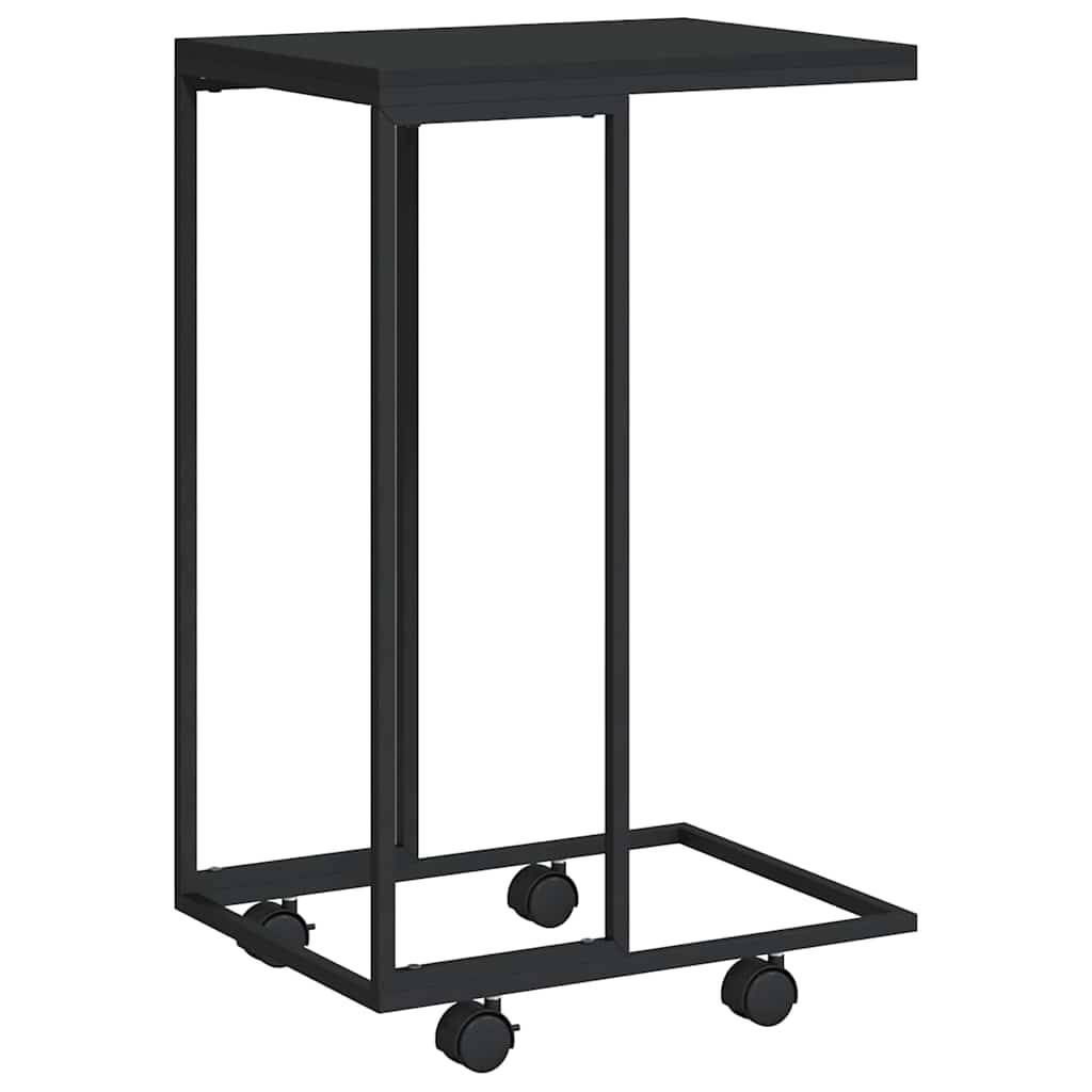 vidaXL Beistelltisch mit Rollen Schwarz 40x30x63,5 cm Holzwerkstoff