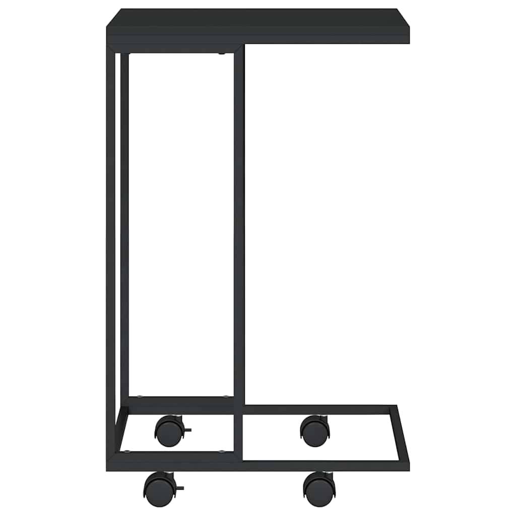 vidaXL Beistelltisch mit Rollen Schwarz 40x30x63,5 cm Holzwerkstoff