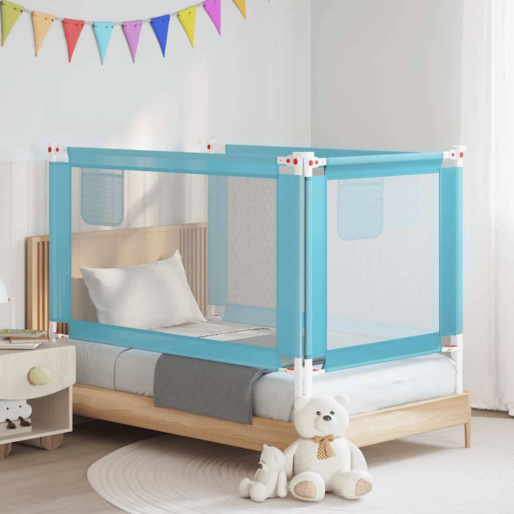 vidaXL Kleinkind-Bettschutzgitter Blau 140x25 cm Stoff