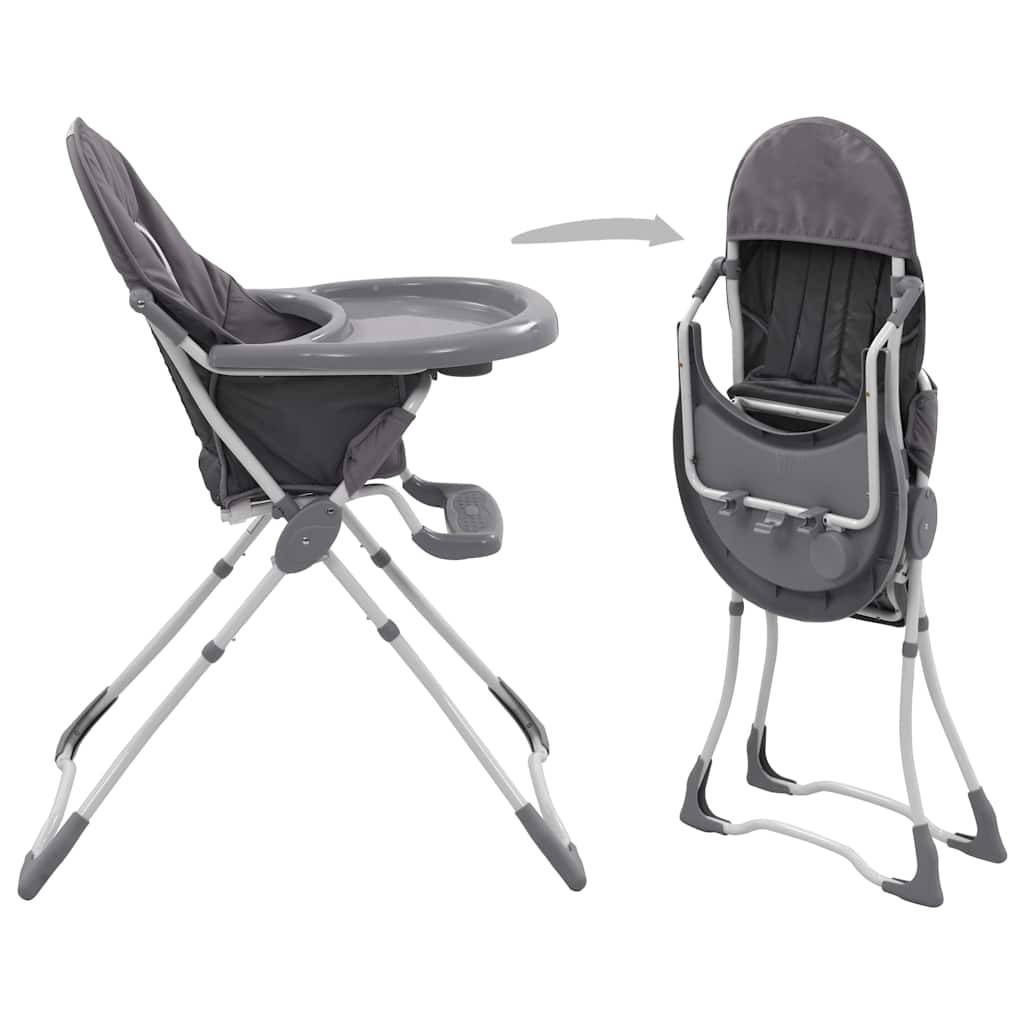 vidaXL Baby-Hochstuhl Grau und Weiß
