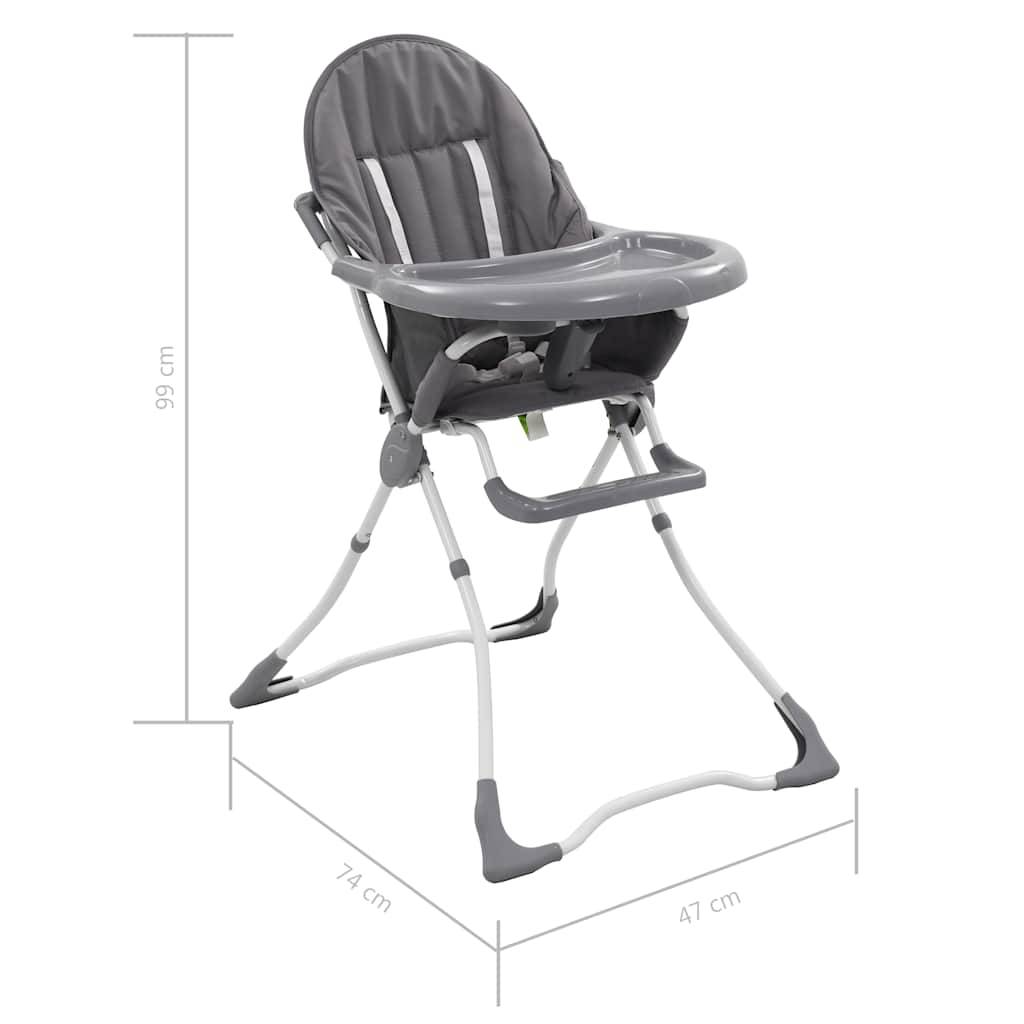 vidaXL Baby-Hochstuhl Grau und Weiß