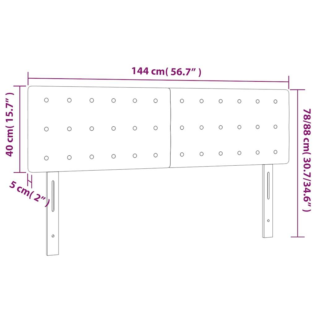 vidaXL LED Kopfteil Dunkelgrün 144x5x78/88 cm Samt