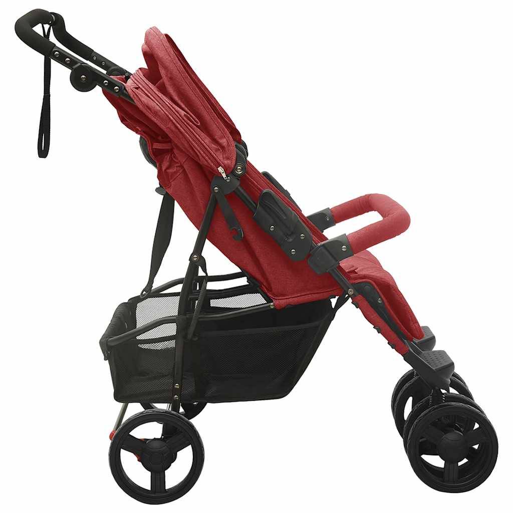 vidaXL Geschwisterwagen Rot Stahl