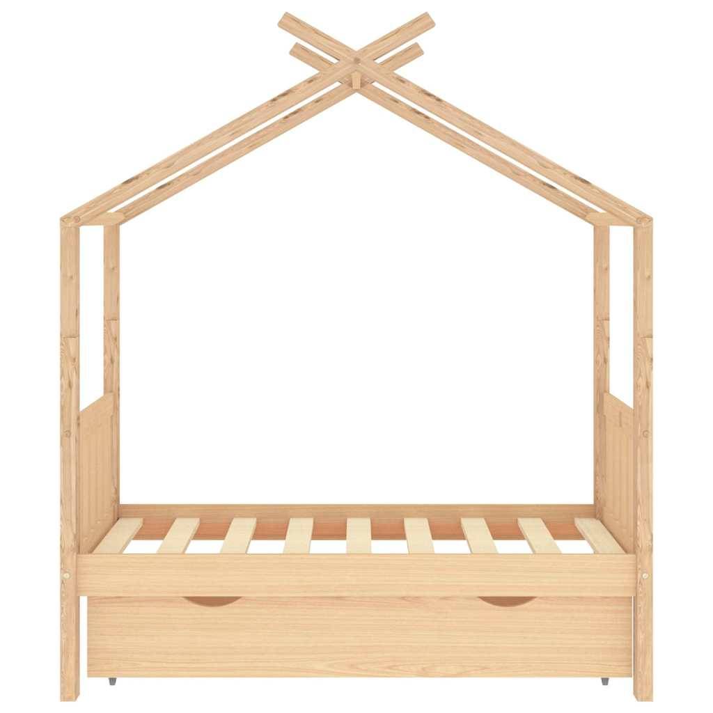vidaXL Kinderbett mit Schublade Massivholz Kiefer 70x140 cm
