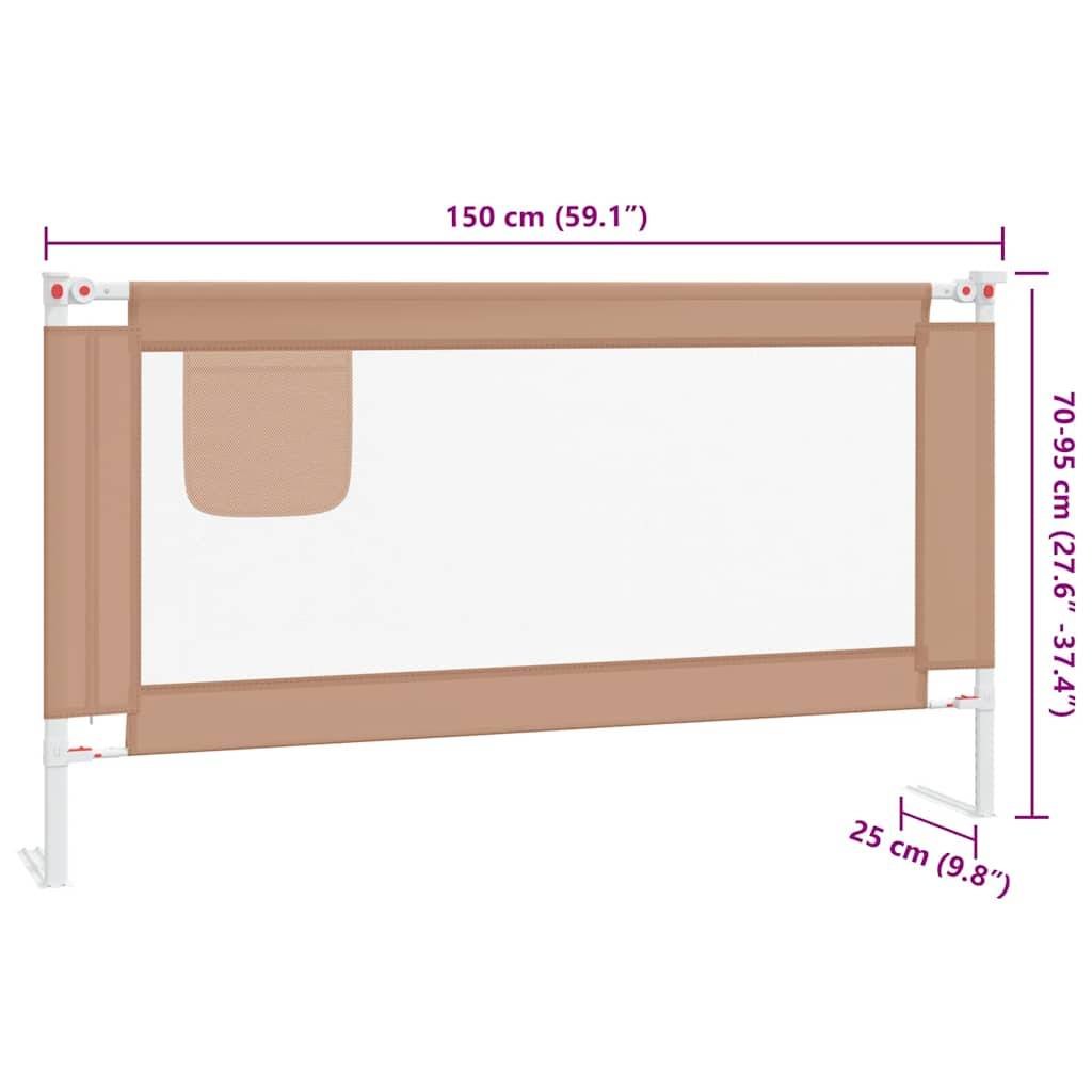 vidaXL Kleinkind-Bettschutzgitter Taupe 150x25 cm Stoff