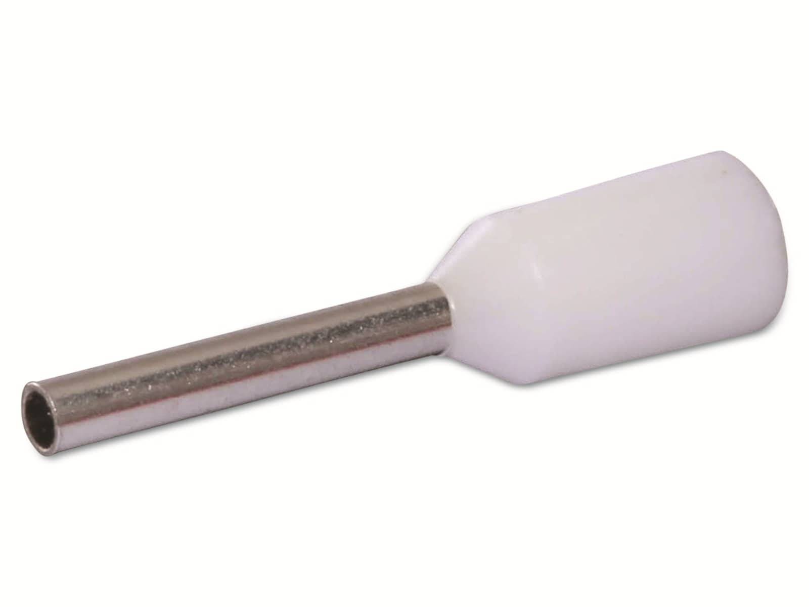 QUADRIOS Aderendhülse 22C425, 0,5 mm², Weiß, Teilisoliert, 100 Stück