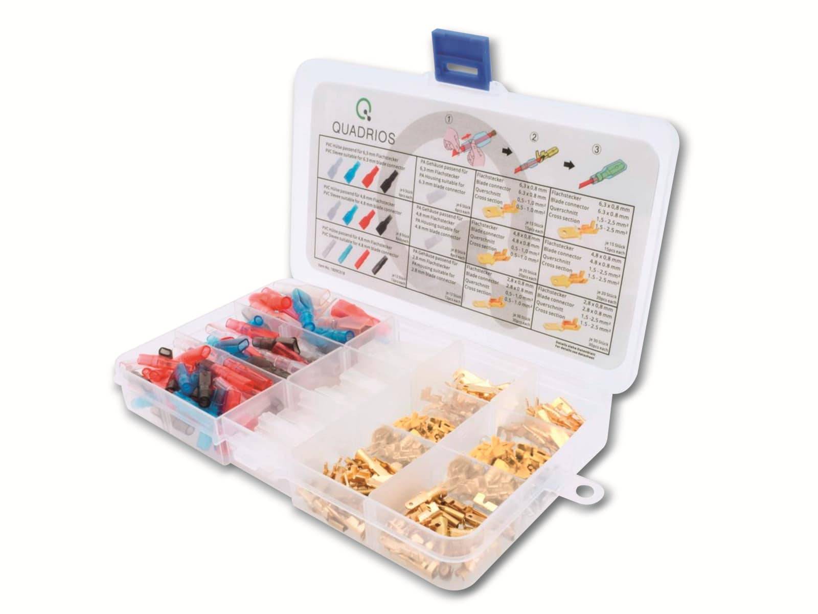 QUADRIOS Flachstecker-Sortiment 1809C018, Quetschverbinder mit Isolierhülse, 260 Stück