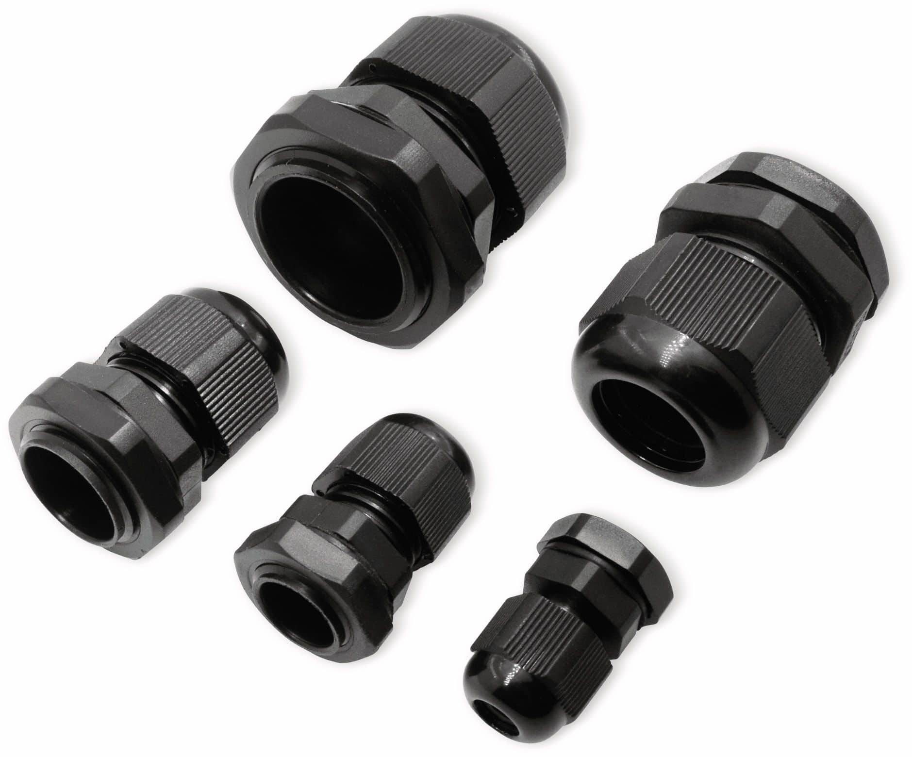 2009CA107 Kabelverschraubung Sortiment PA66 Schwarz RAL 9005 1 Set