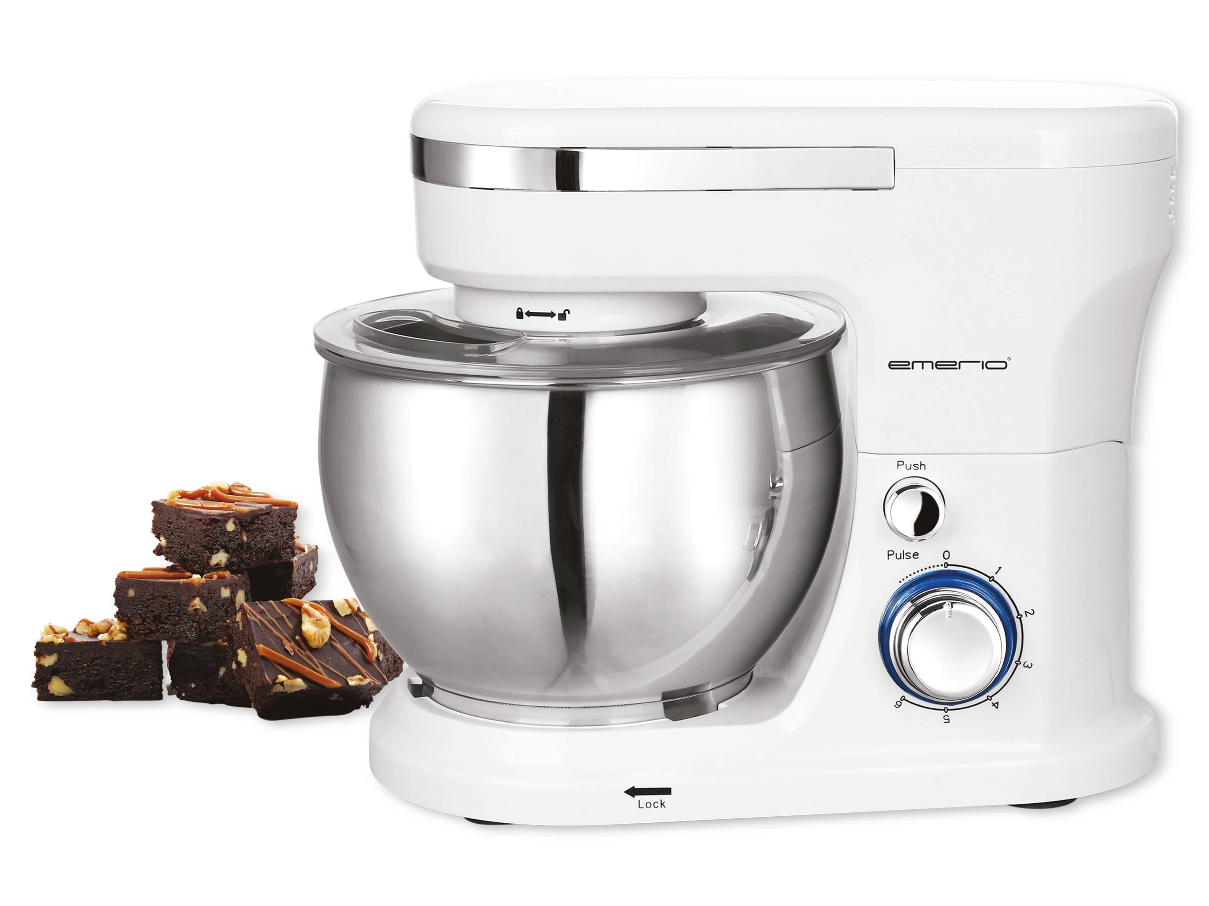 EMERIO - Küchenmaschine 5L 6 Geschwindigkeiten Edelstahl
