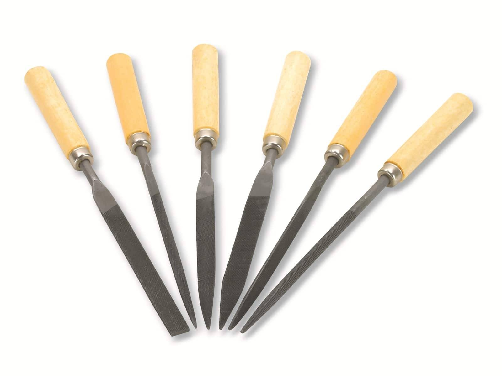 Nadelfeilen-Set 6-teilig, Holzgriff, 180mm