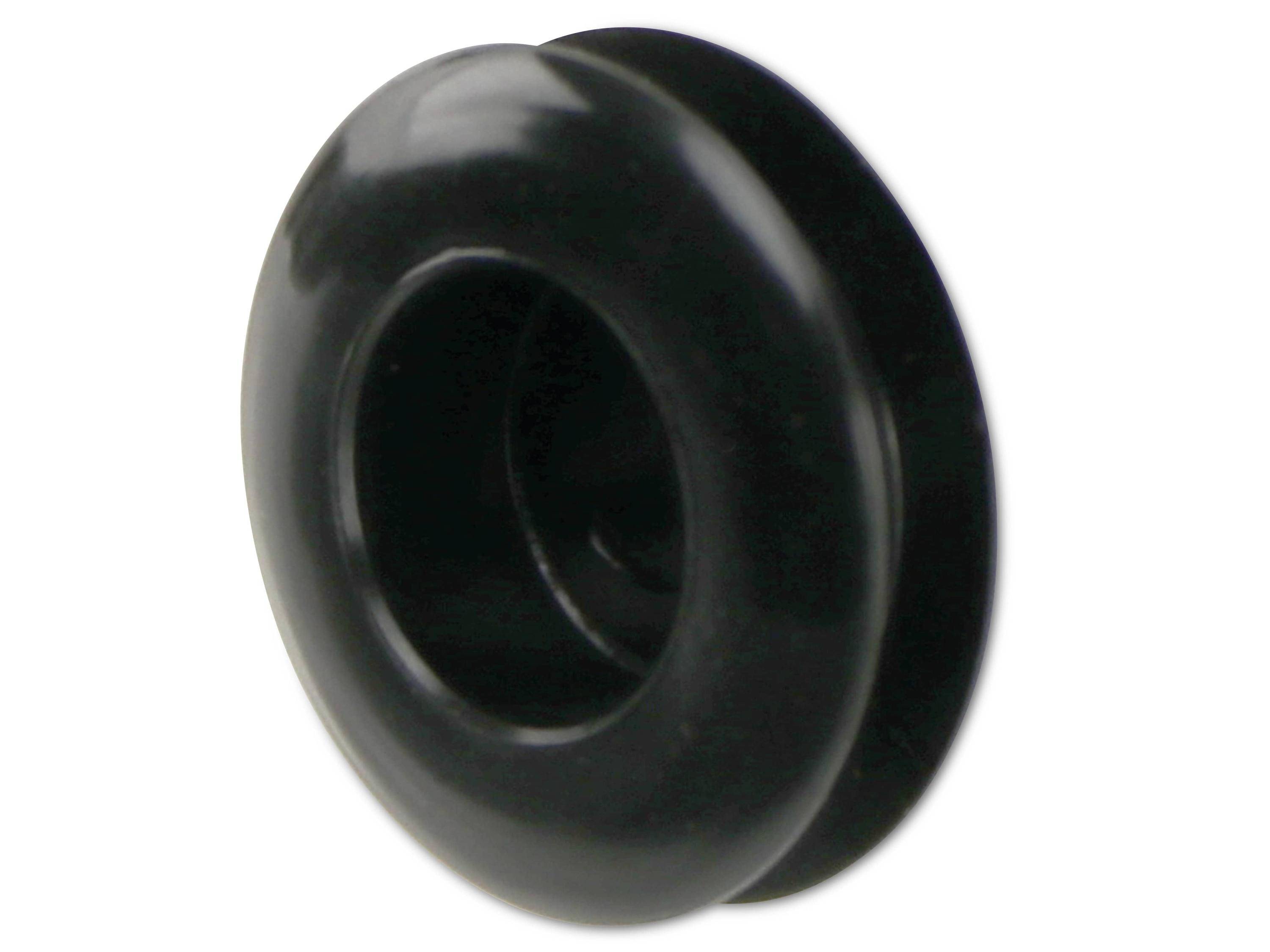 KSS Kabeldurchführungstülle PVC, schwarz, Plattenstärke 3,4, Loch-Ø 10,5, geschlossen, 1 Stück