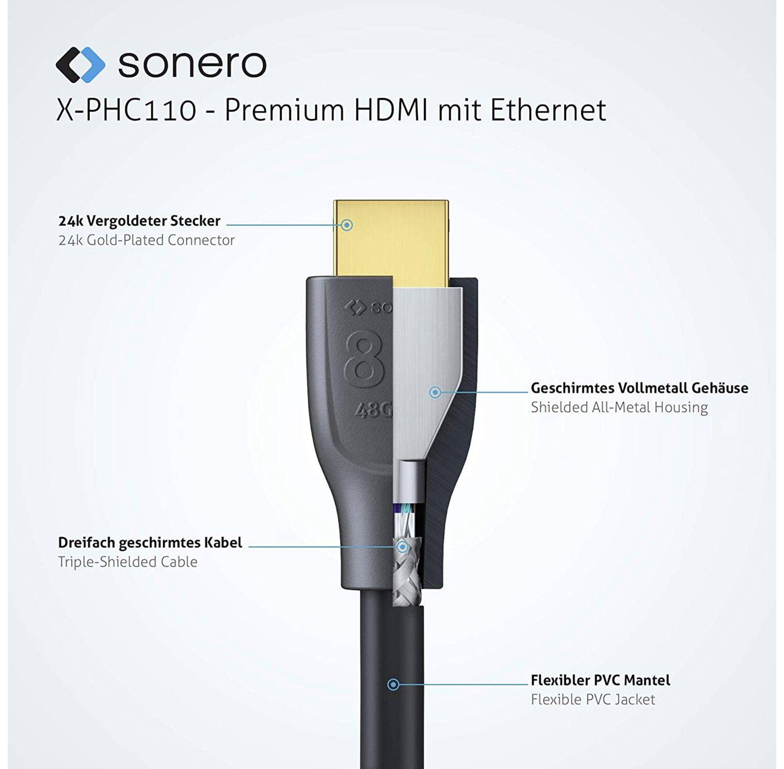 sonero Premium Ultra High Speed HDMI 8K Kabel - 1,50m