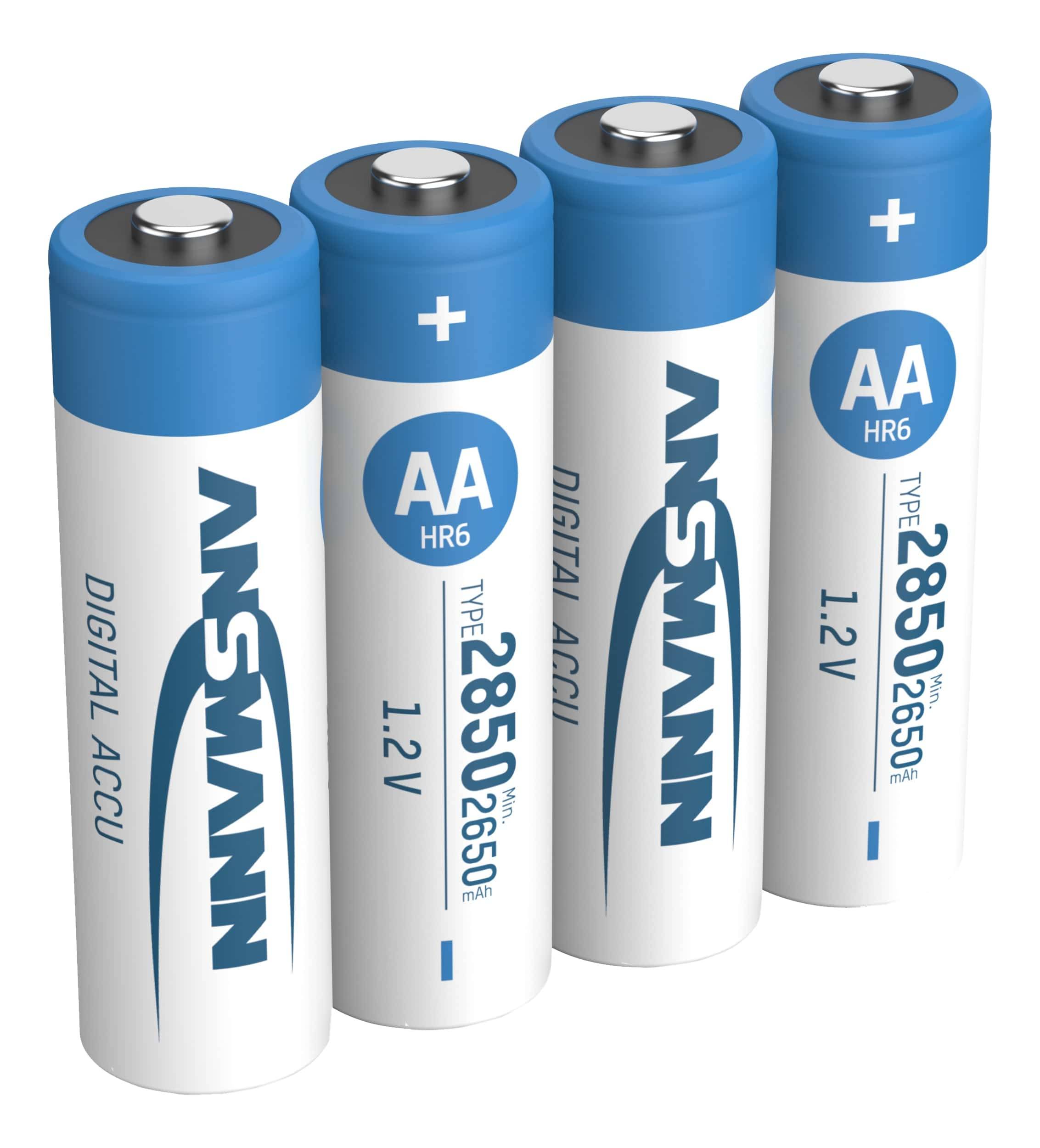 ANSMANN NiMH-Mignon-Akku 2850 mAh, 4 Stück, mit Batterienbox