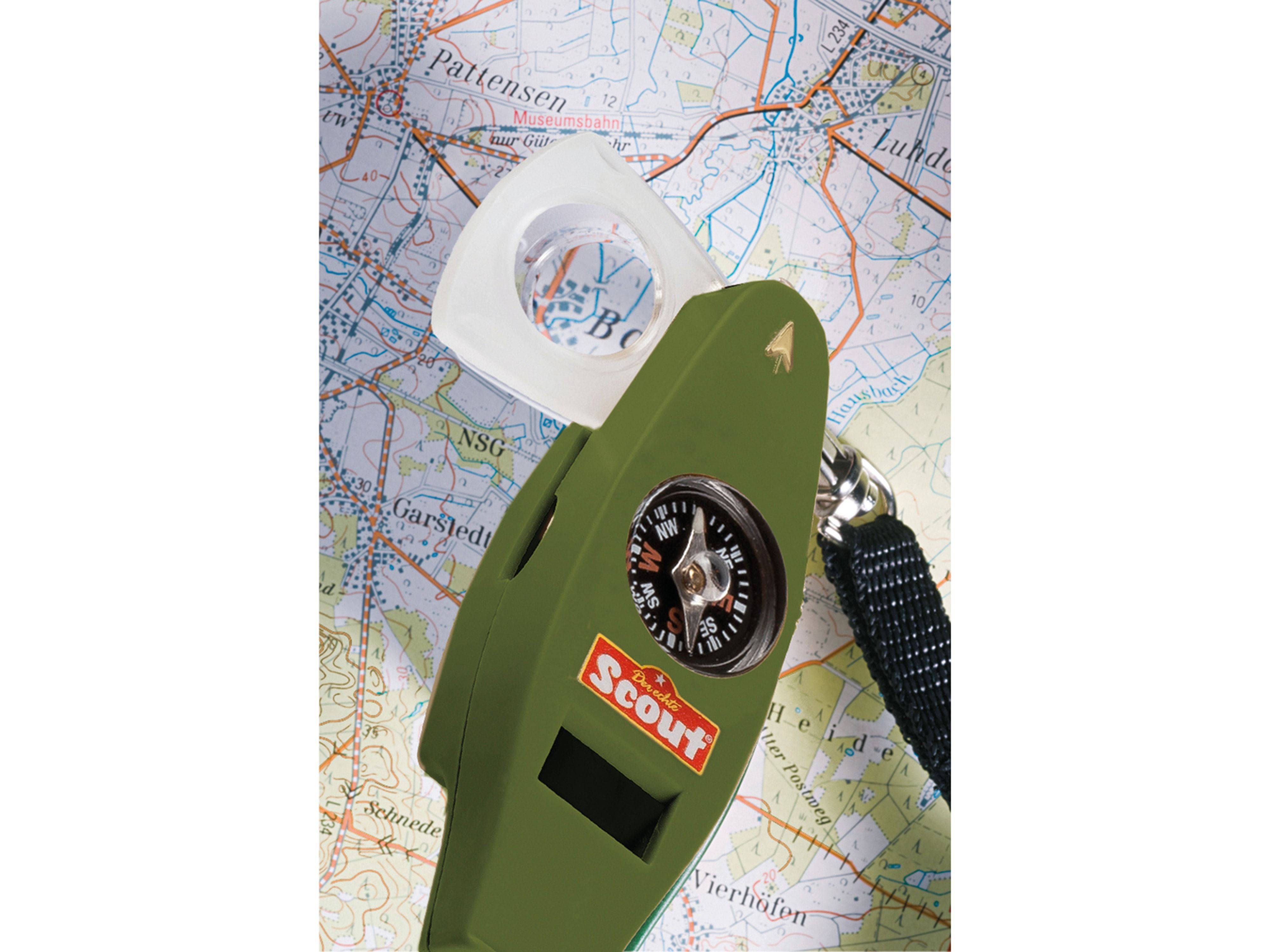 SCOUT Signalpfeife 85 mm, für Kinder, mit ausklappbarer Lupe