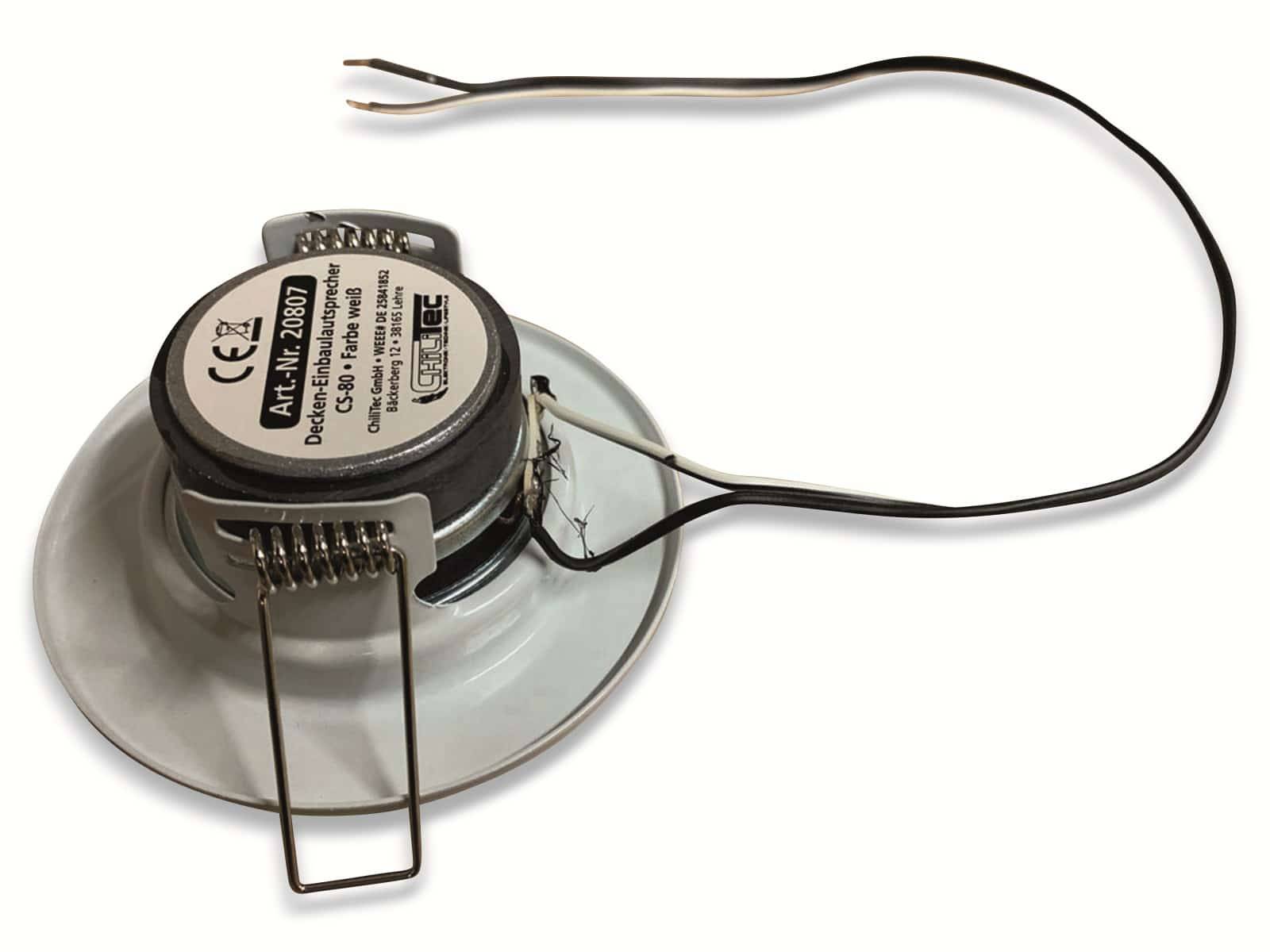 Decken-Einbaulautsprecher "Mini" Halogen-Look, 8cm Ø, 6cm Einbau, weiß
