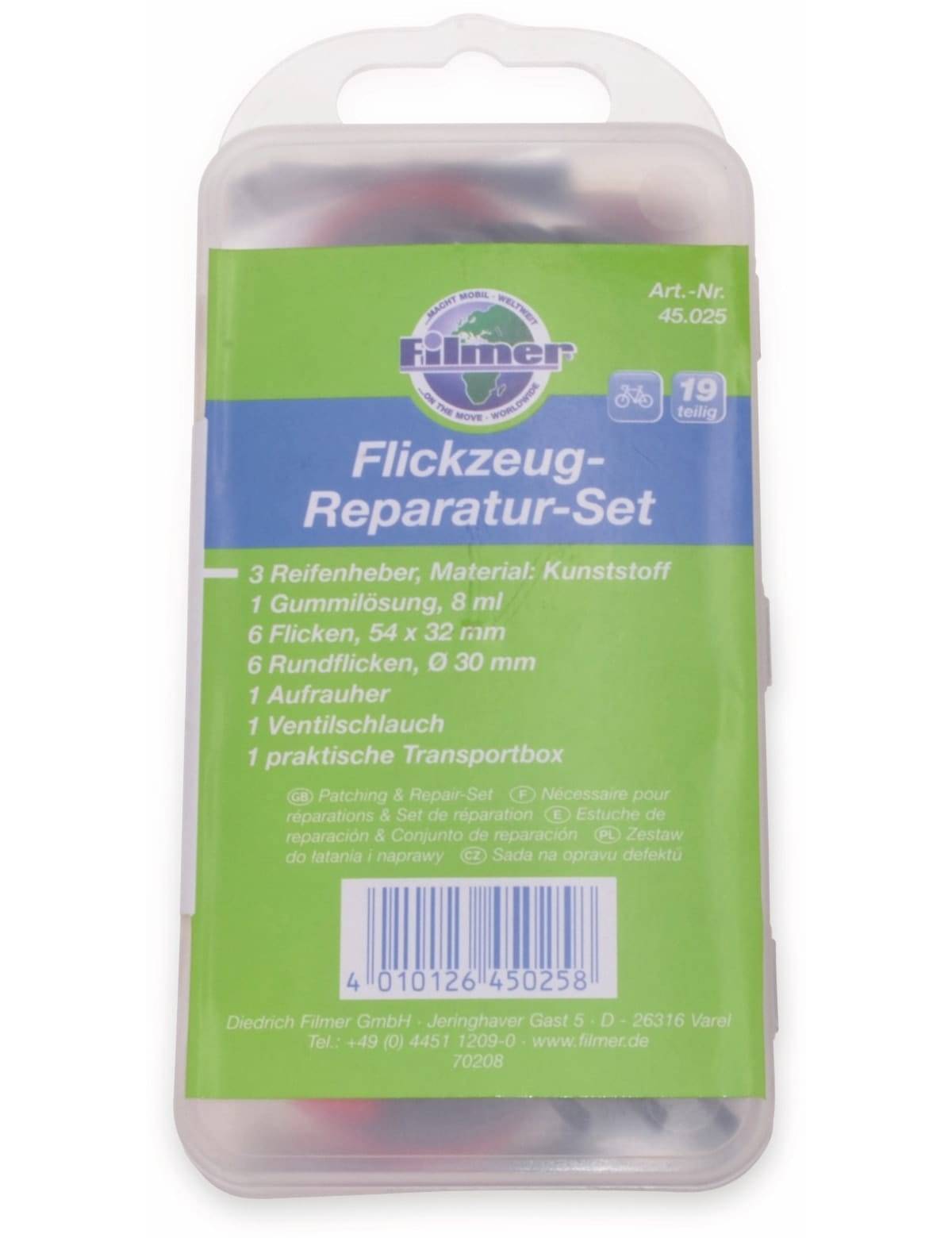 FILMER Fahrrad-Reparaturset 45025, 19-Teilig