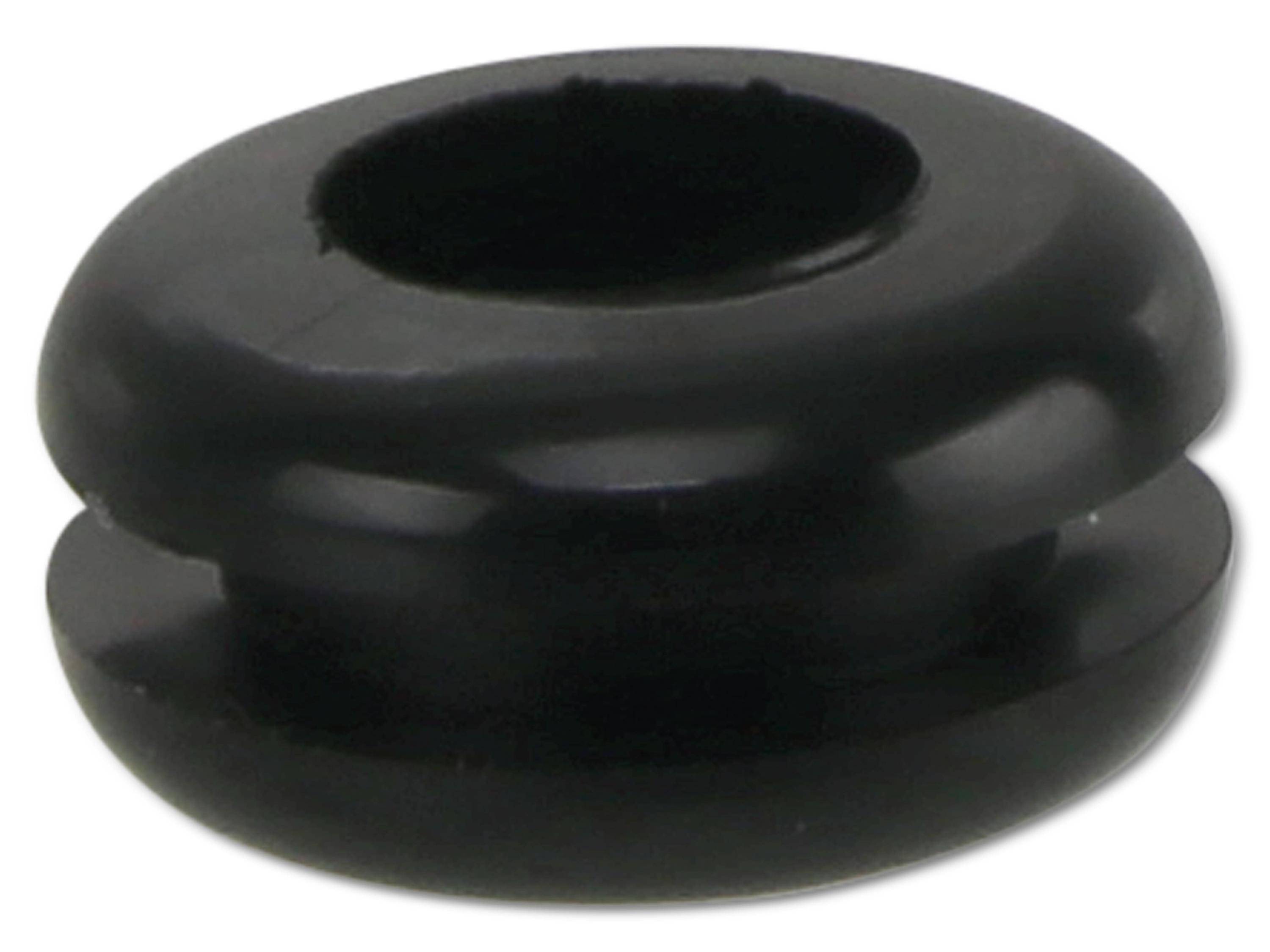 KSS Kabeldurchführungstülle PVC, schwarz, Plattenstärke 2,3, Loch-Ø 7,8, geschlossen, 1 Stück