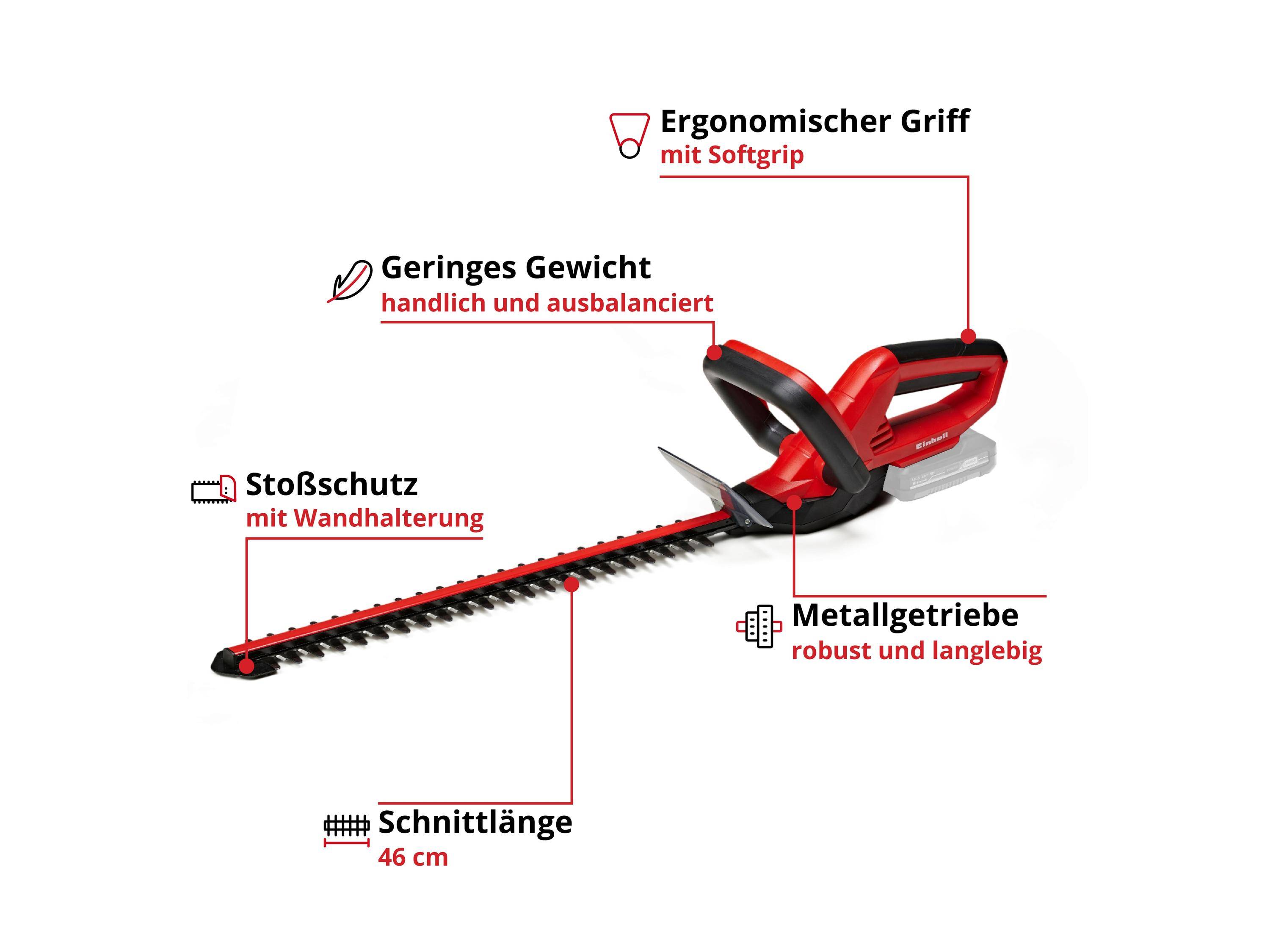 Einhell GC-CH 1846 Li-Solo Akku Heckenschere ohne Akku Li-Ion 460 mm