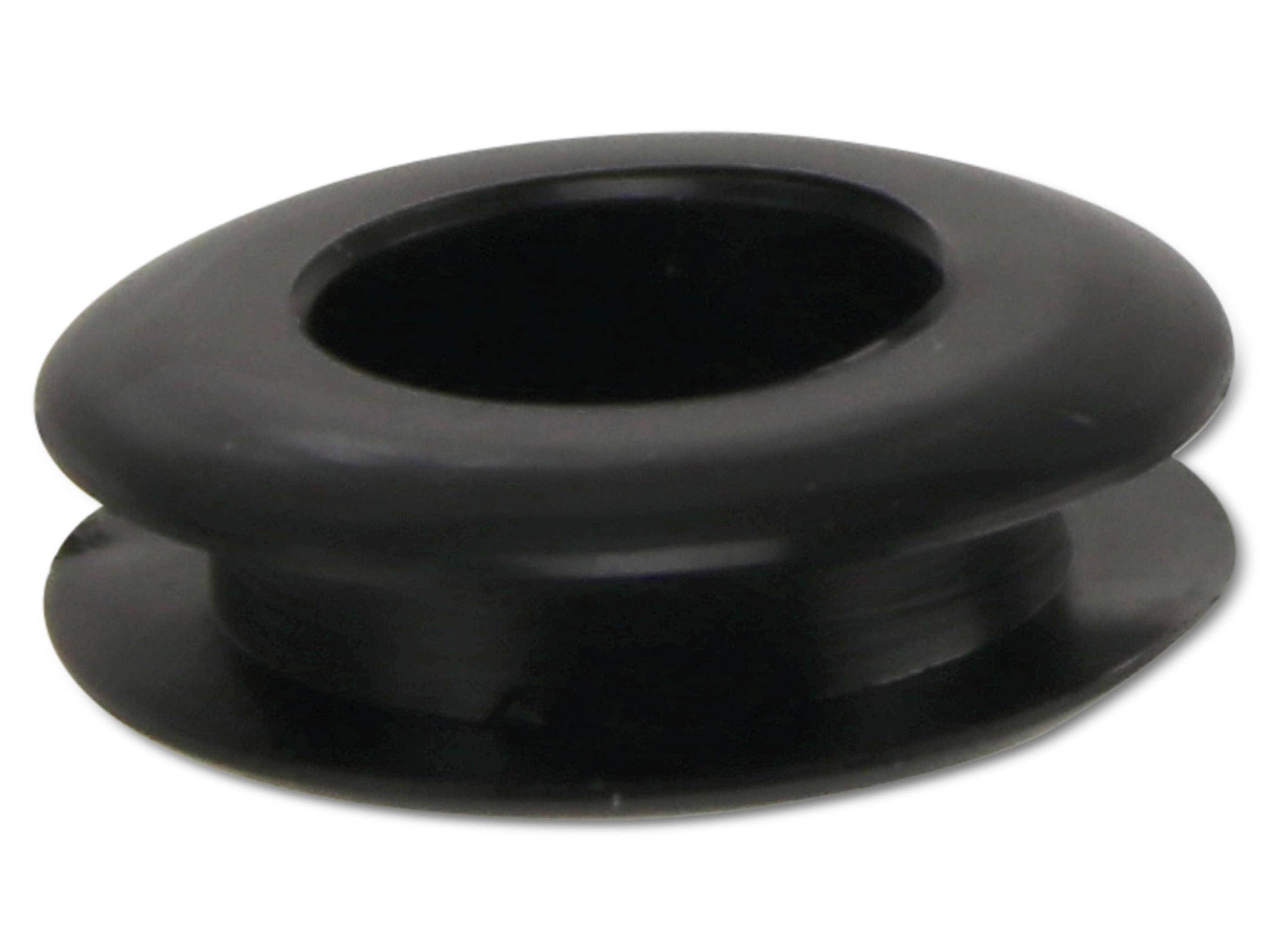 KSS Kabeldurchführungstülle PVC weich, schwarz, Plattenstärke 3,4, LochØ 10,5, geschlossen, 1 Stück