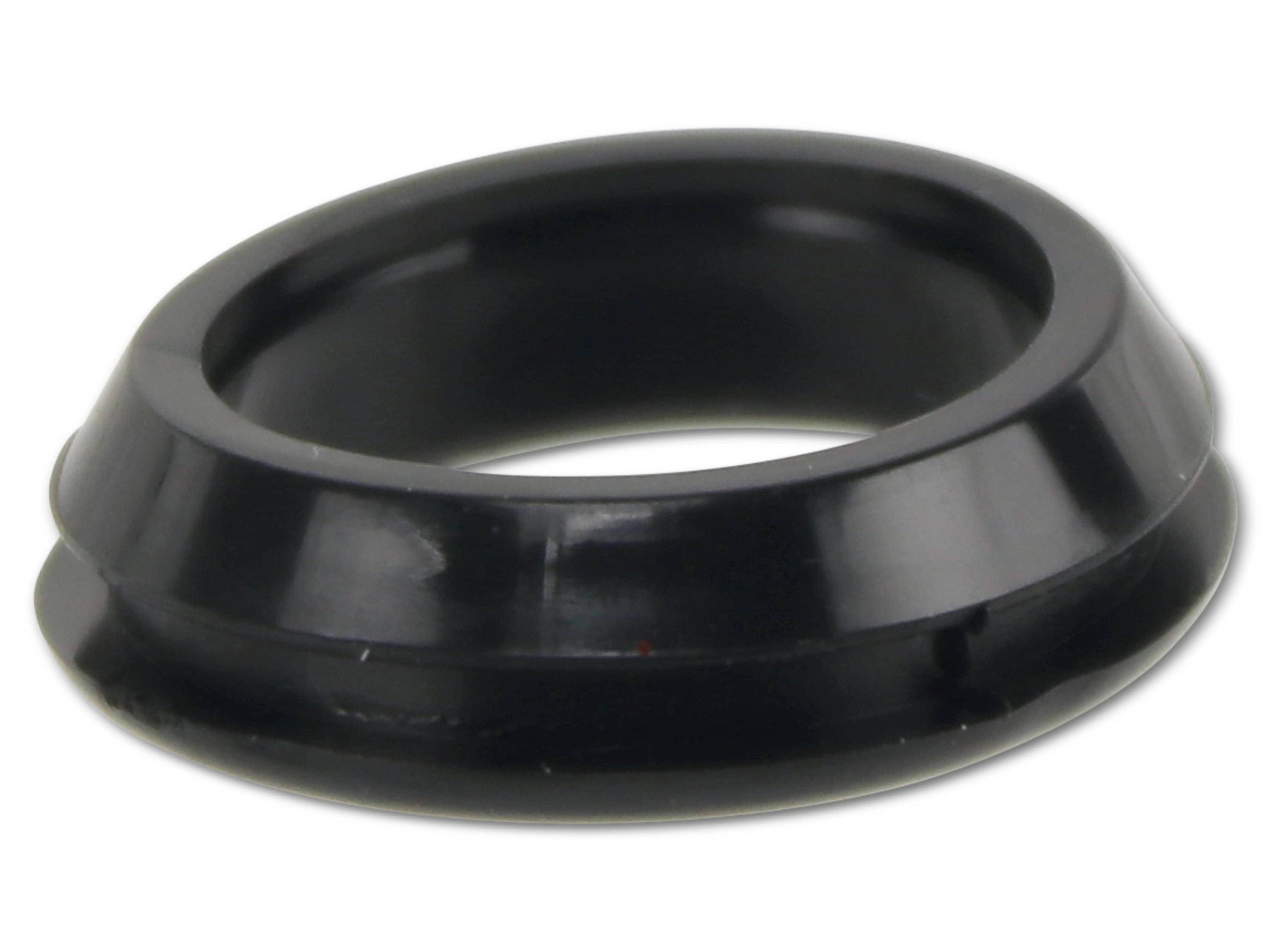 KSS Kabeldurchführungstülle PVC weich, schwarz, Plattenstärke 2,4, offen, 1 Stück