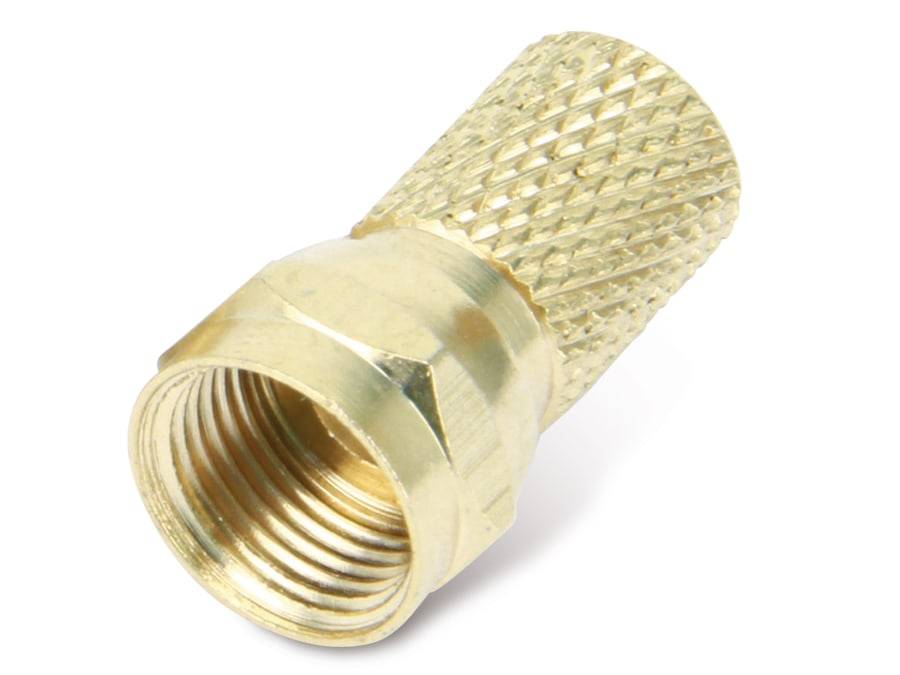GOOBAY F-Stecker, 7 mm, Aufdrehmontage, Kupfer/vergoldet