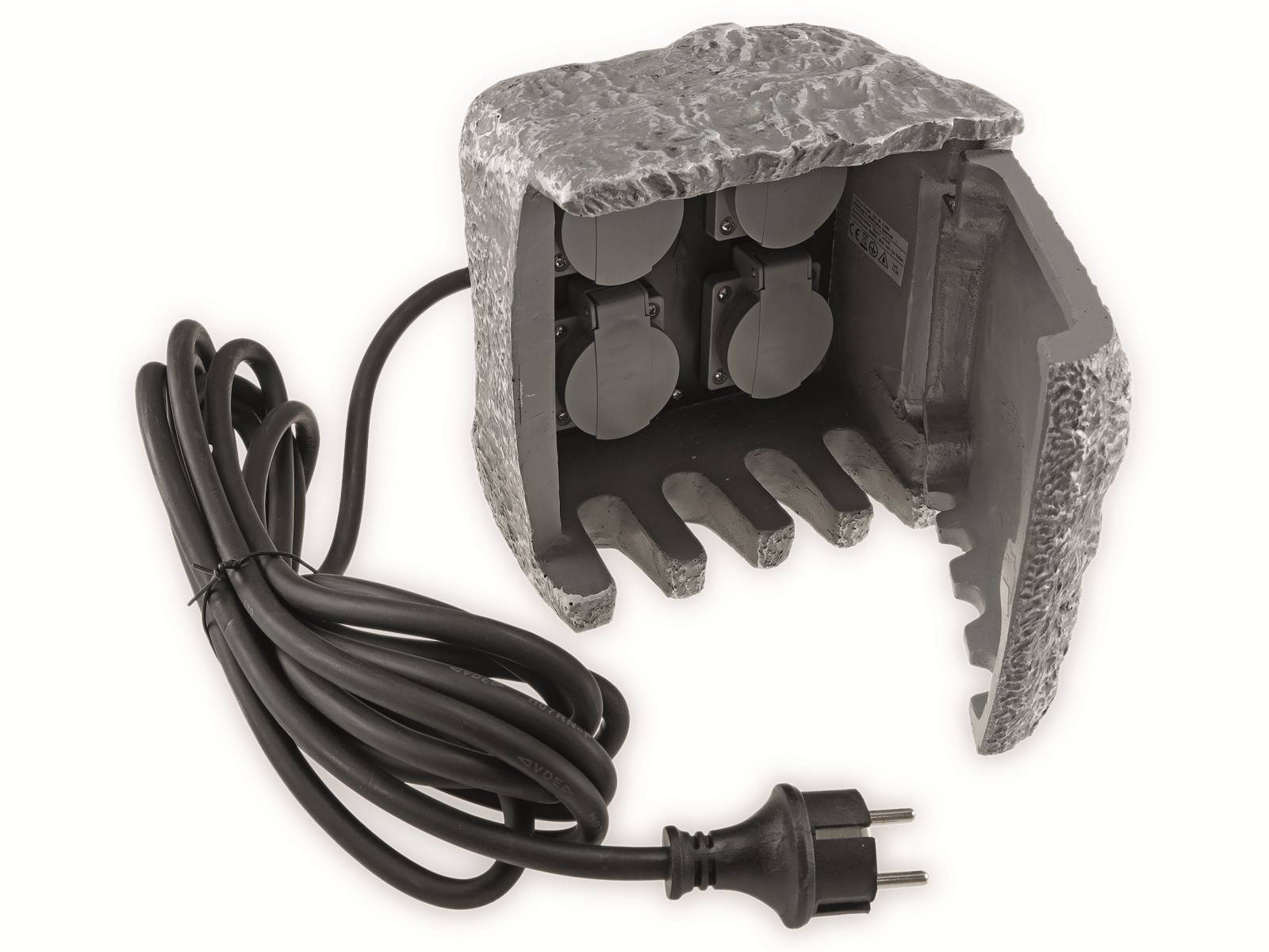 CHILITEC Garten-Steckdose Stone, 4-fach, IP44, 16 A, 250 V~