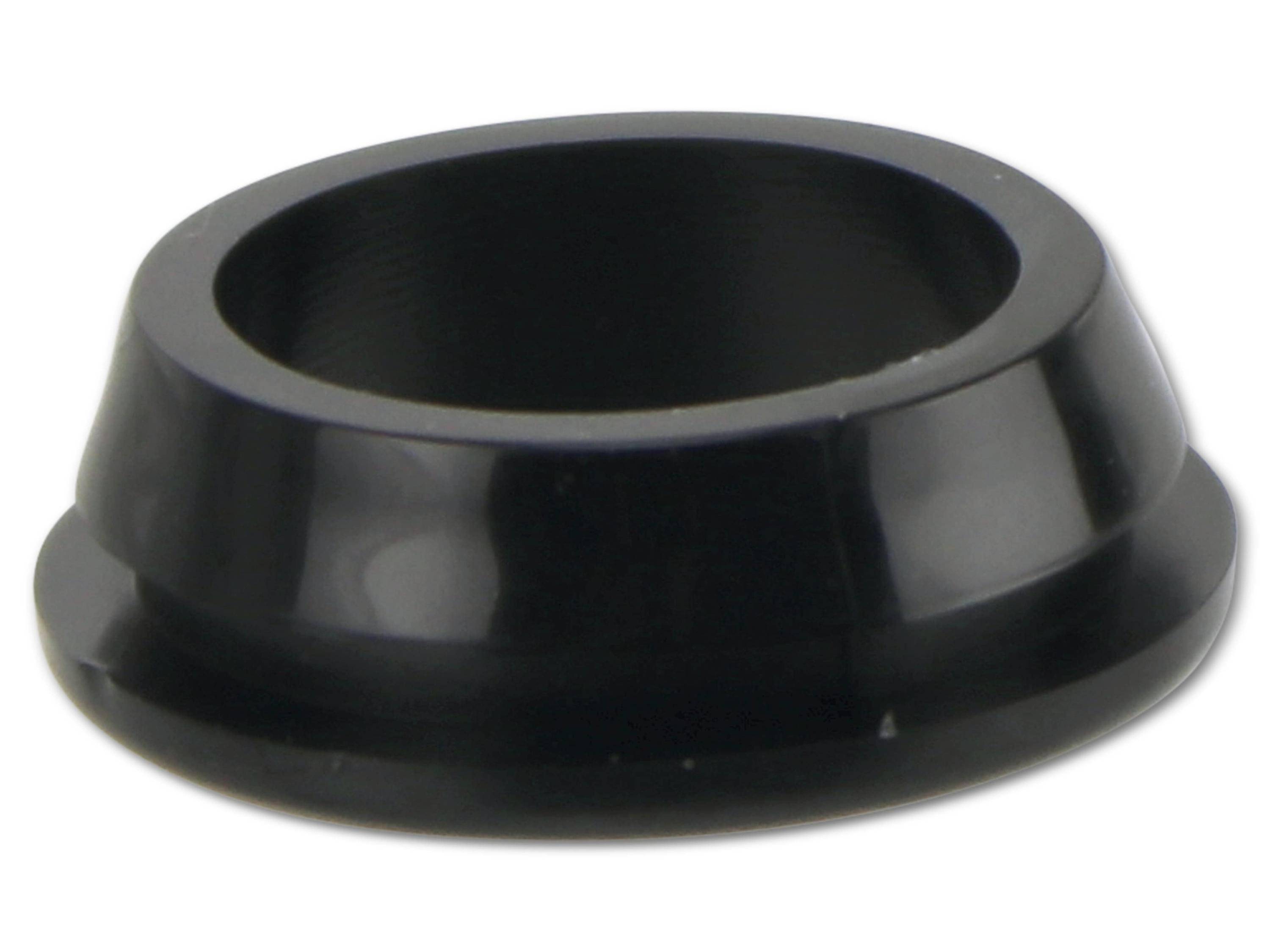 KSS Kabeldurchführungstülle PVC weich, schwarz, Plattenstärke 2, offen, 1 Stück