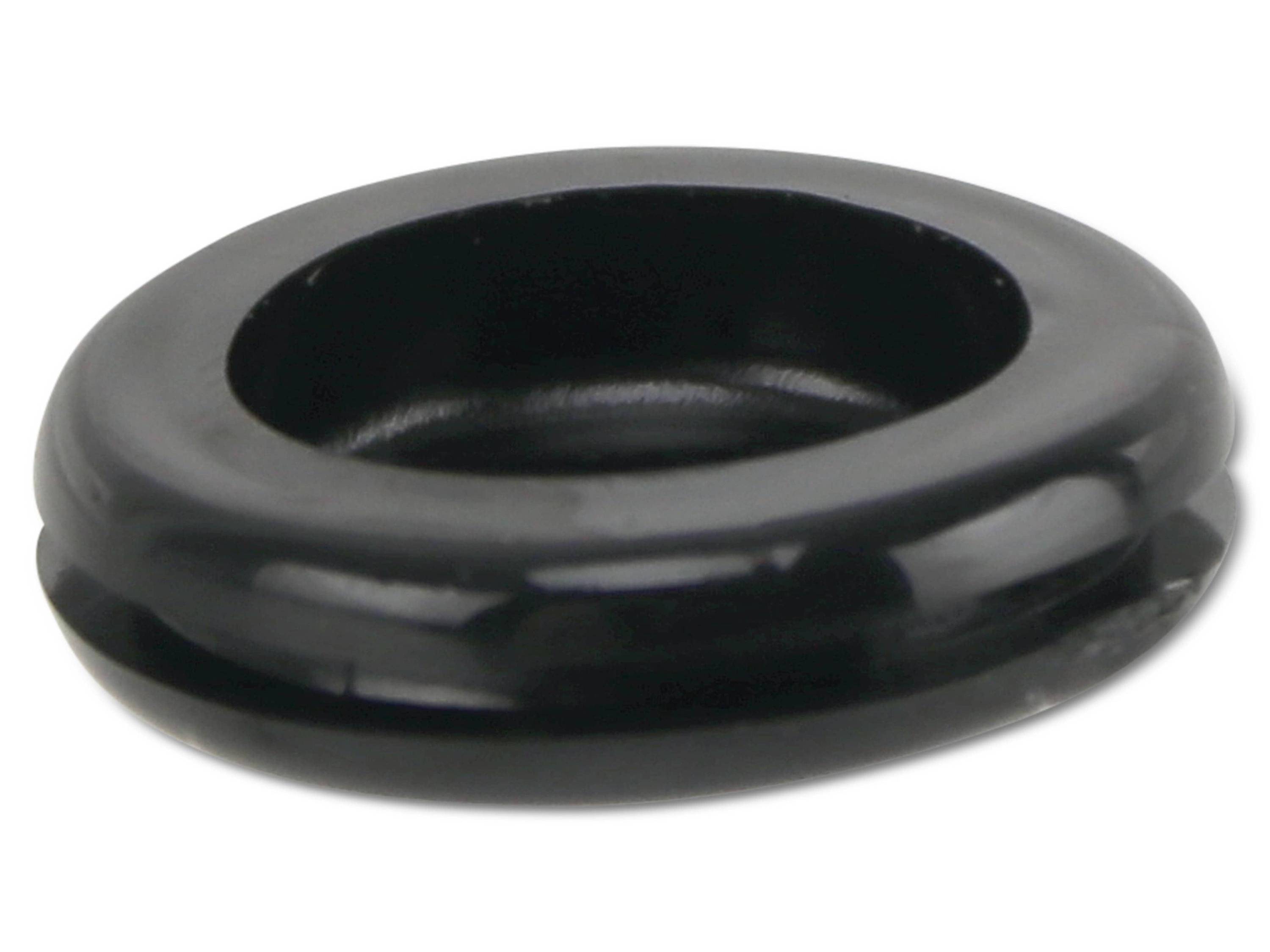KSS Kabeldurchführungstülle PVC weich, schwarz, Plattenstärke 1,7, LochØ 15,5, geschlossen, 1 Stück
