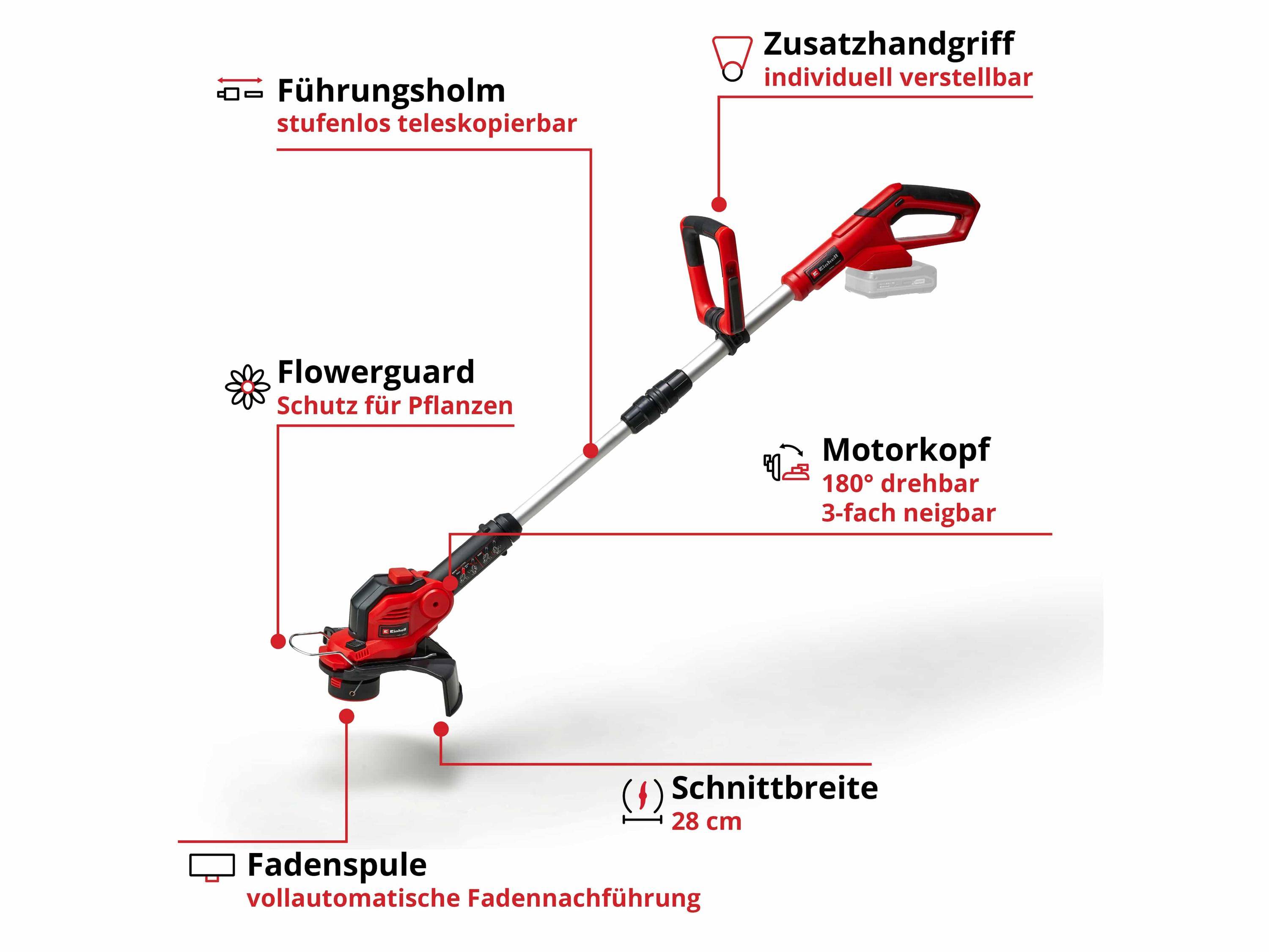 Einhell Power X-Change GE-CT 18/28 Li-Solo Akku Rasentrimmer ohne Akku 18 V Schnittbreite (max.): 28 cm