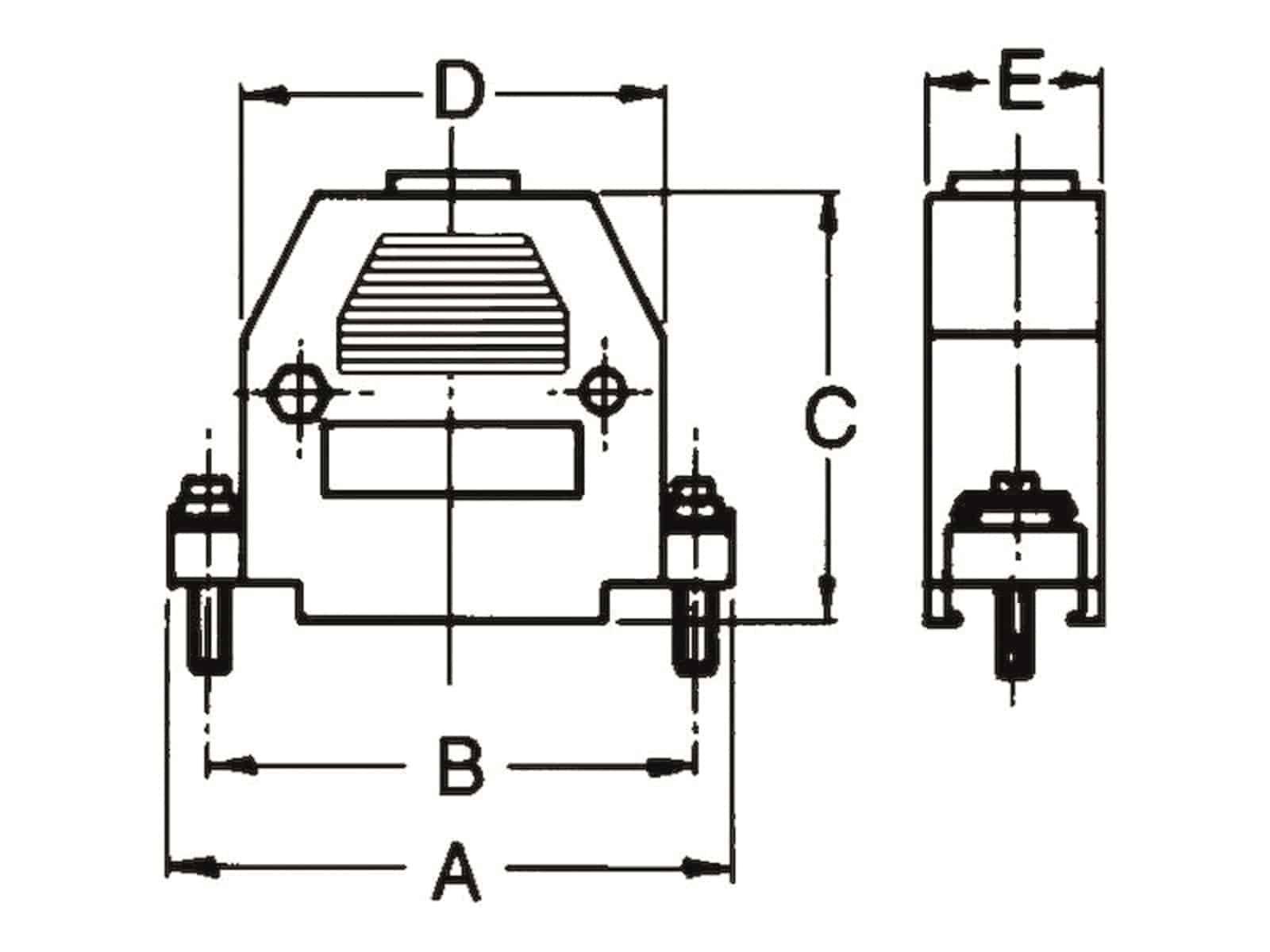 econ connect Posthaube für D-Sub Steckverbinder 9 polig schwarz Kunststoff