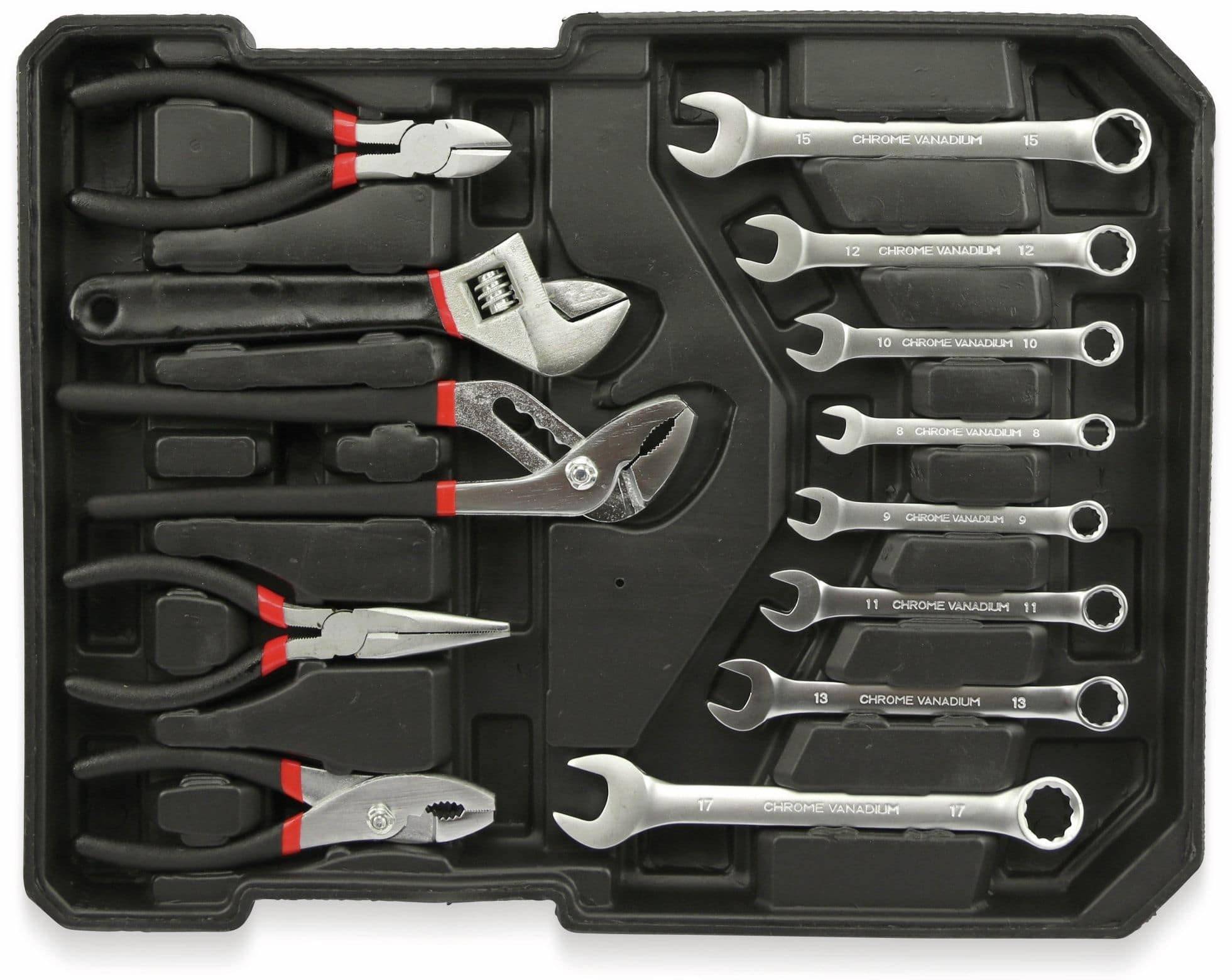 KINZO Werkzeug-Satz 16672, 187-teilig, im Alu-Rollkoffer