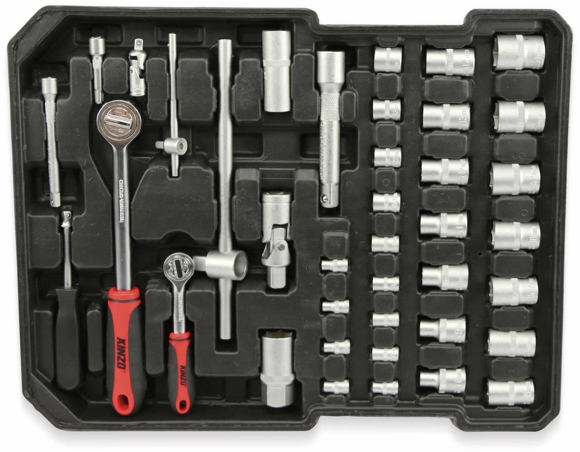 KINZO Werkzeug-Satz 16672, 187-teilig, im Alu-Rollkoffer