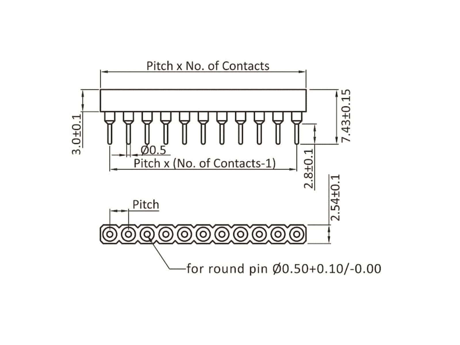 econ connect Kontaktbuchse 1 x 8 polig verzinnt Rastermaß 2,54 mm