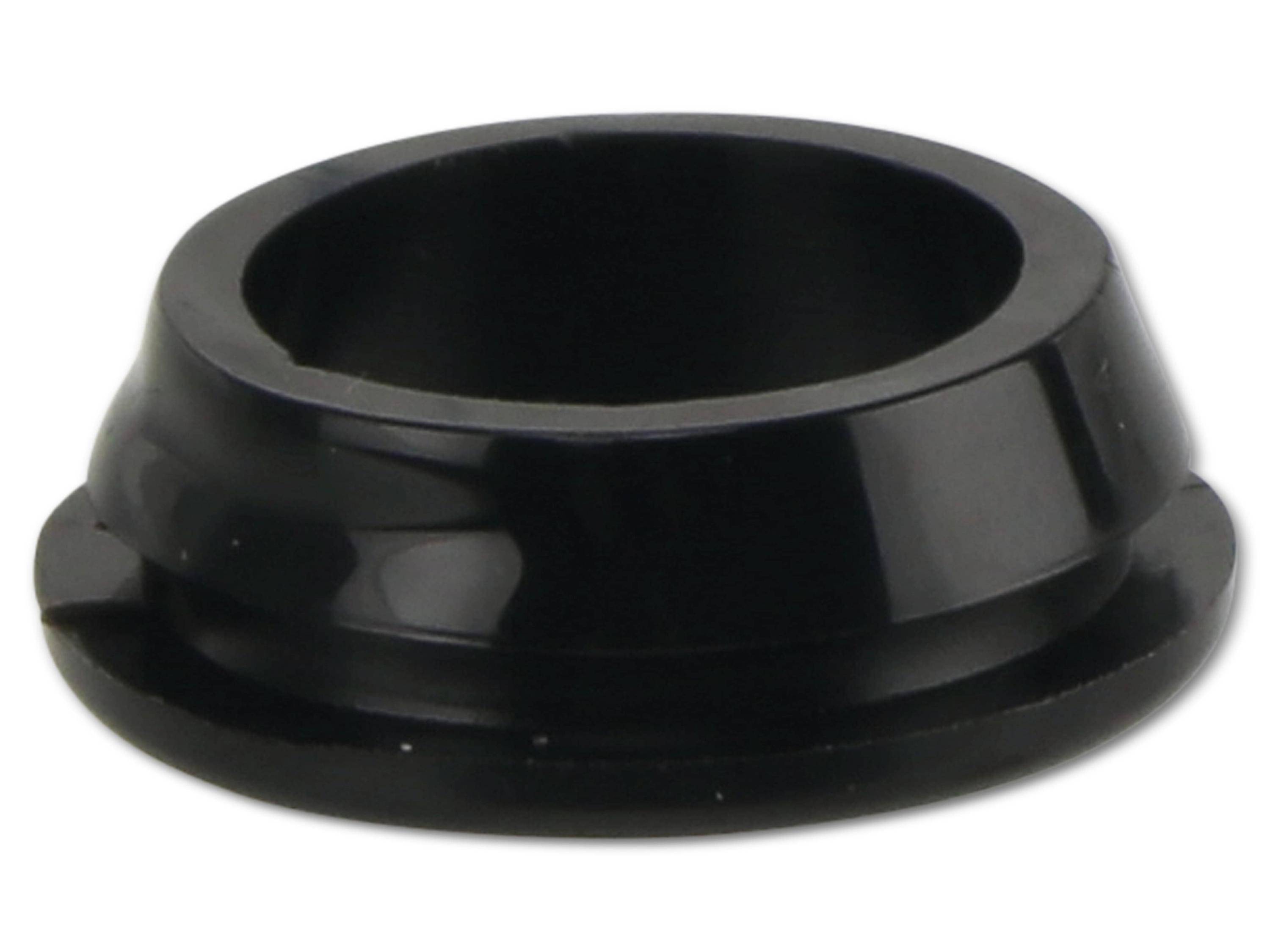 KSS Kabeldurchführungstülle PVC, schwarz, Plattenstärke 2, offen, 1 Stück