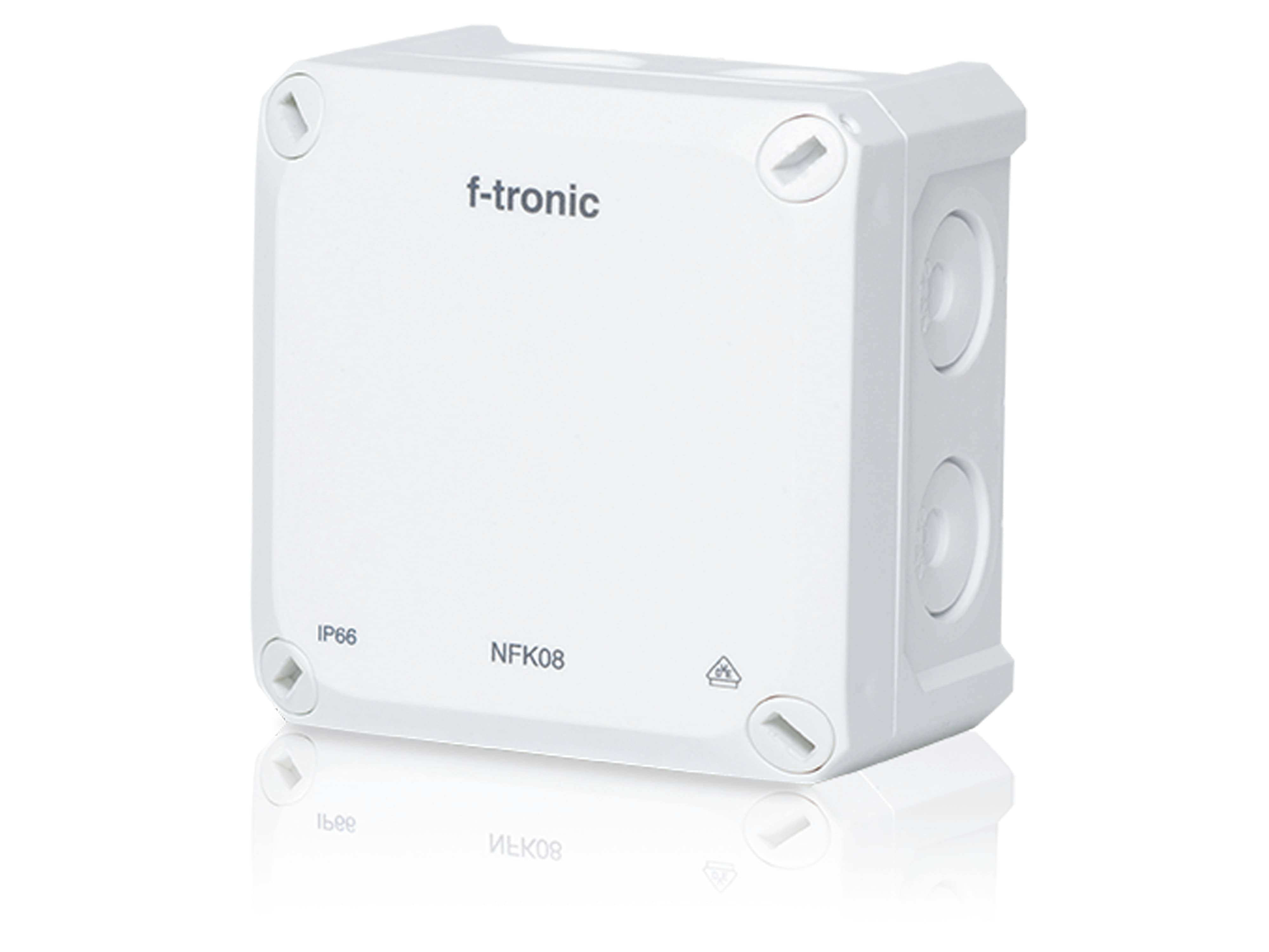 1St. F-Tronic NFK08ws FR-Abzweigkasten 85x85x54mm, Durchstoßmembran IP66, PS, weiß, NFK08ws 7340198