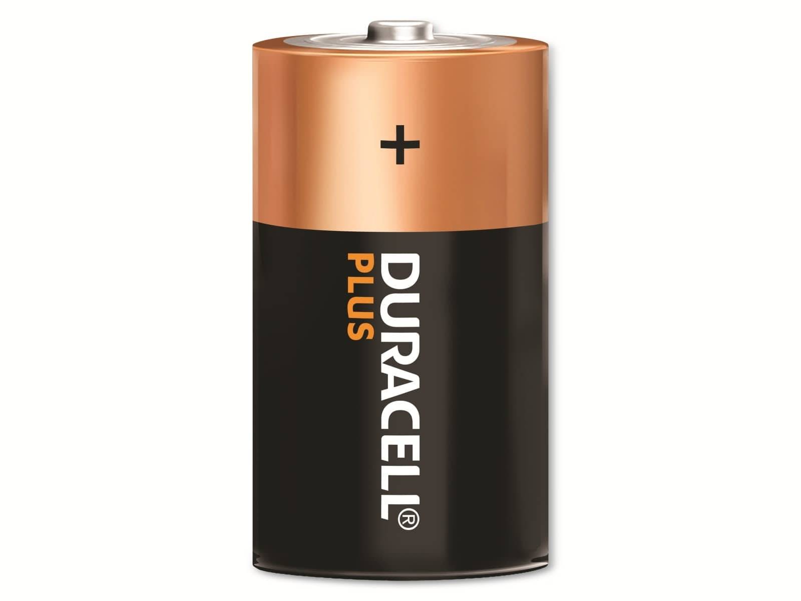 DURACELL Alkaline-Mono-Batterie LR20, 1.5V, Plus, 4 Stück
