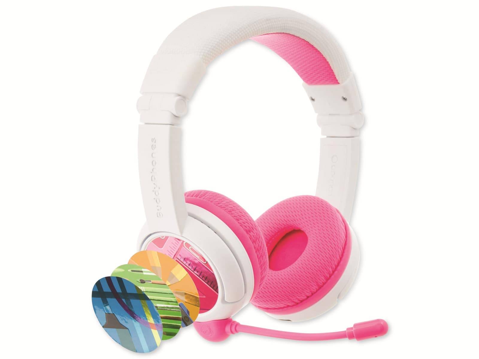 BuddyPhones Kopfhörer für Kinder Homeschooling Bluetooth Pink - So macht Lernen